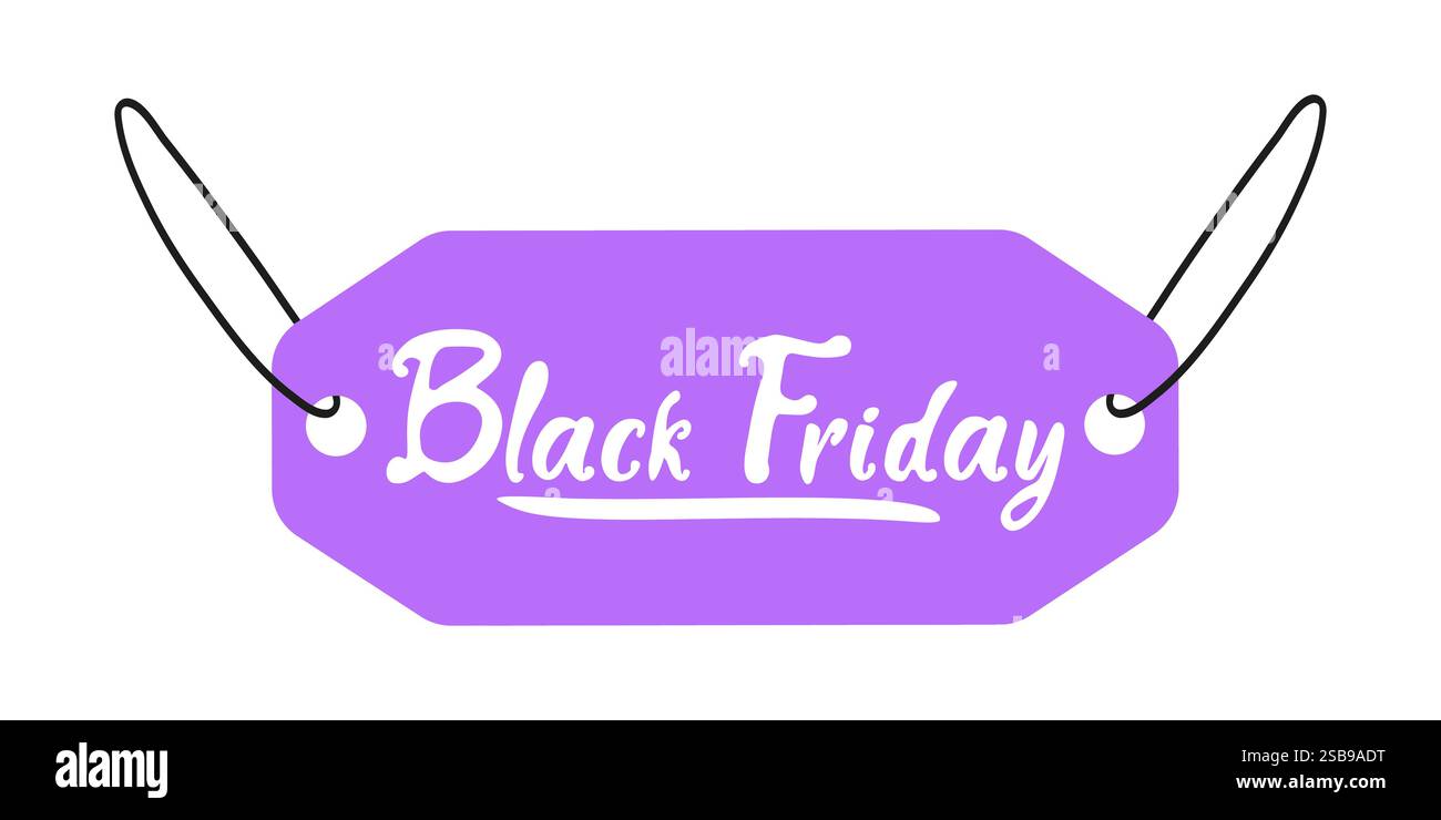 Sconti e offerte attraggono gli acquirenti nel giorno delle vendite del Black Friday Illustrazione Vettoriale