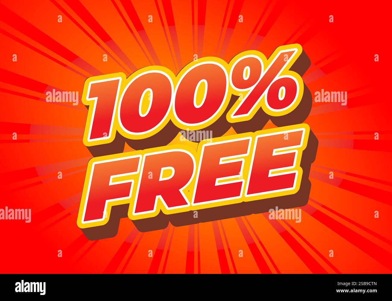 100% gratuito. Design effetto testo in grassetto per gli annunci promozionali Illustrazione Vettoriale