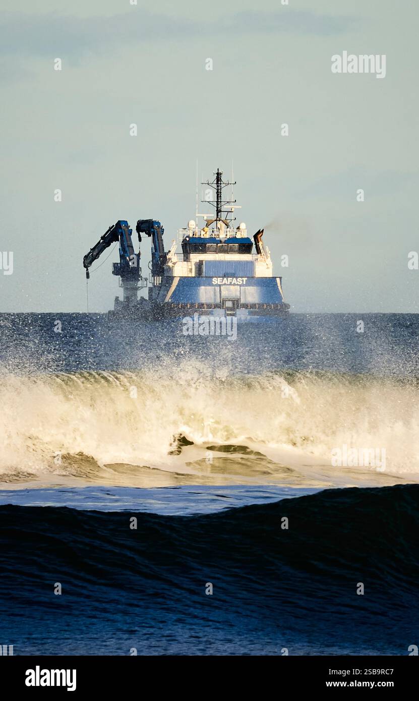 "Isola del Giura" che lavora presso Marske.Seafast. Foto Stock