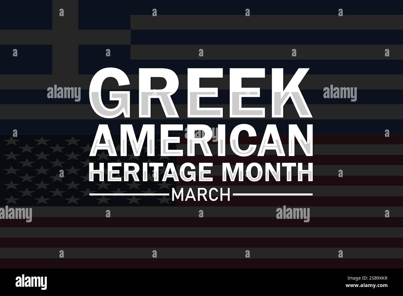 Mese del patrimonio greco-americano. Marzo. Illustrazione vettoriale. Progettare per striscioni, poster o stampa. Illustrazione Vettoriale