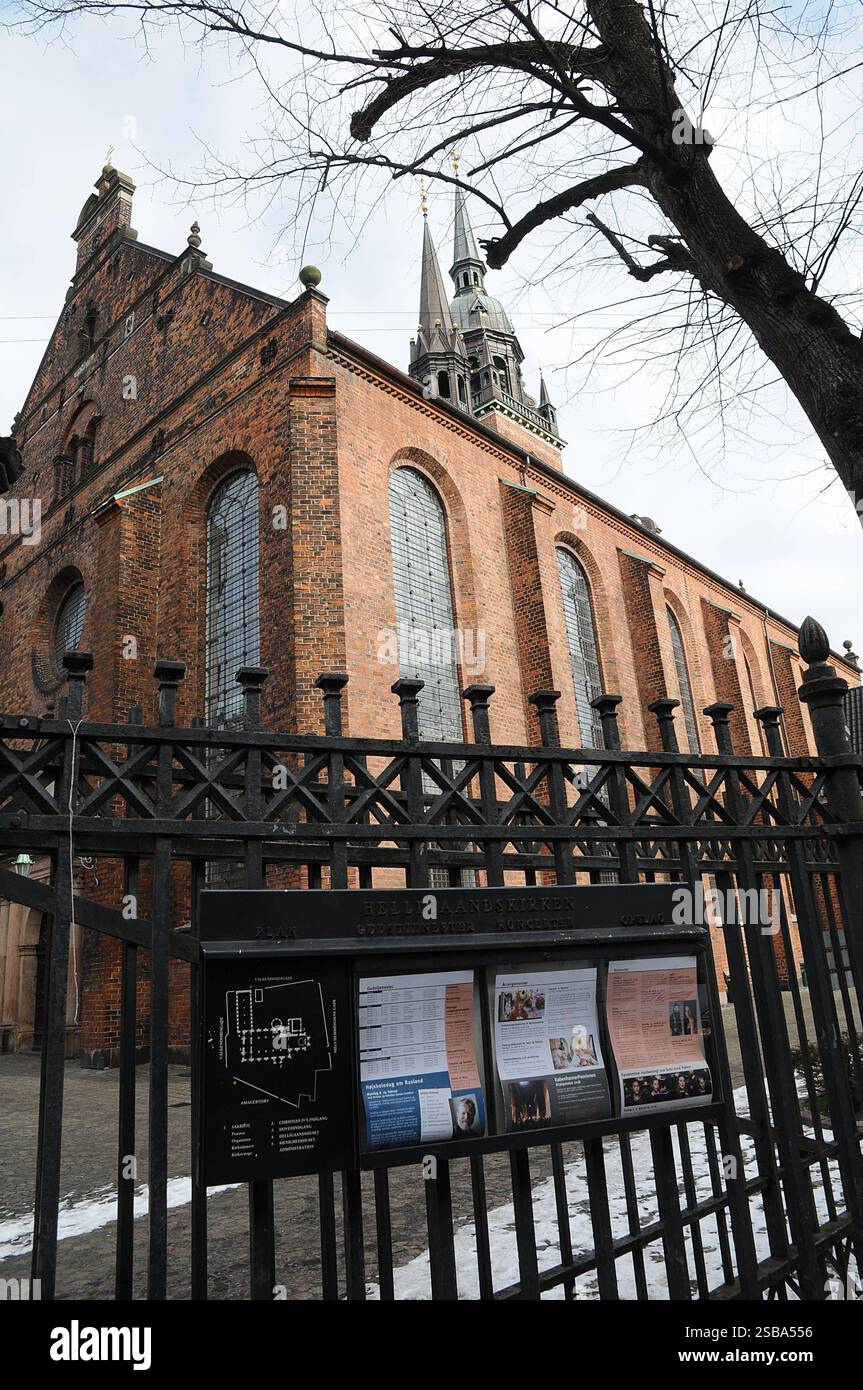 Copenaghen/Danimarca 21..March.2018  Hellugaands kirke o chiesa di holySpirit su streget nella capitale danese. Foto. Francis Joseph Dean / Deanpictures. Foto Stock