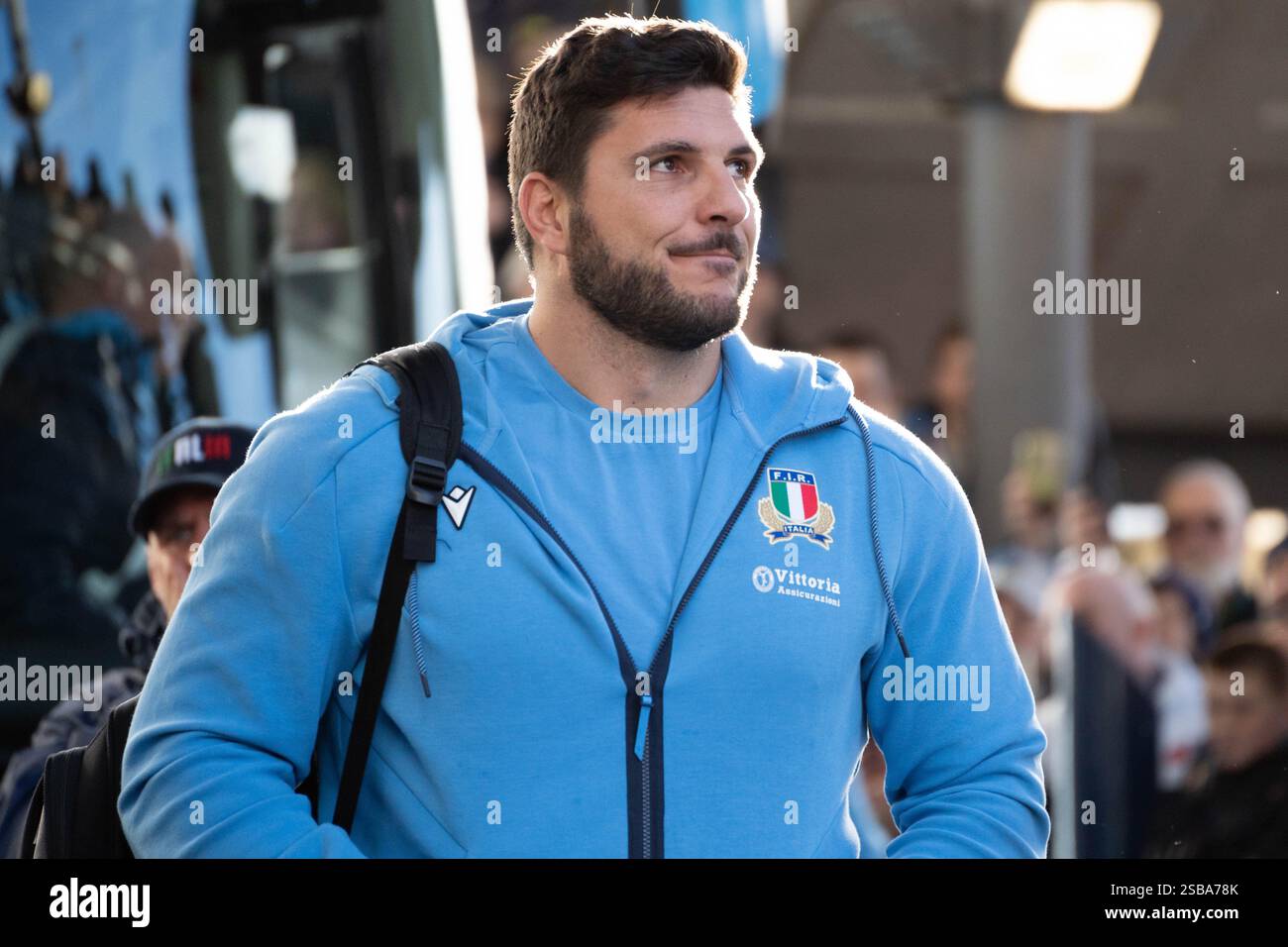 Edimburgo, Regno Unito. 1 febbraio 2024. 7) Michele Lamaro (Capitano) in azione durante la partita di rugby Scozia contro Italia 6 Nations al Murrayfield Stadium di Edimburgo, Scozia, Edimburgo, Scozia, 1 febbraio 2025, (Sam Wardle/SPP) credito: SPP Sport Press Photo. /Alamy Live News Foto Stock