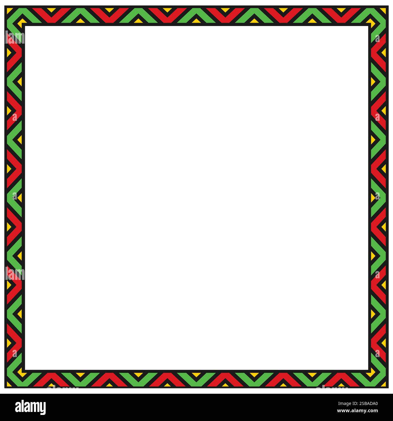 Black History Month multicolore Pattern triangolo bordo quadrato della cornice Illustrazione Vettoriale Black History Month multicolore Pattern triangolo bordo quadrato della cornice Illustrazione Vettoriale