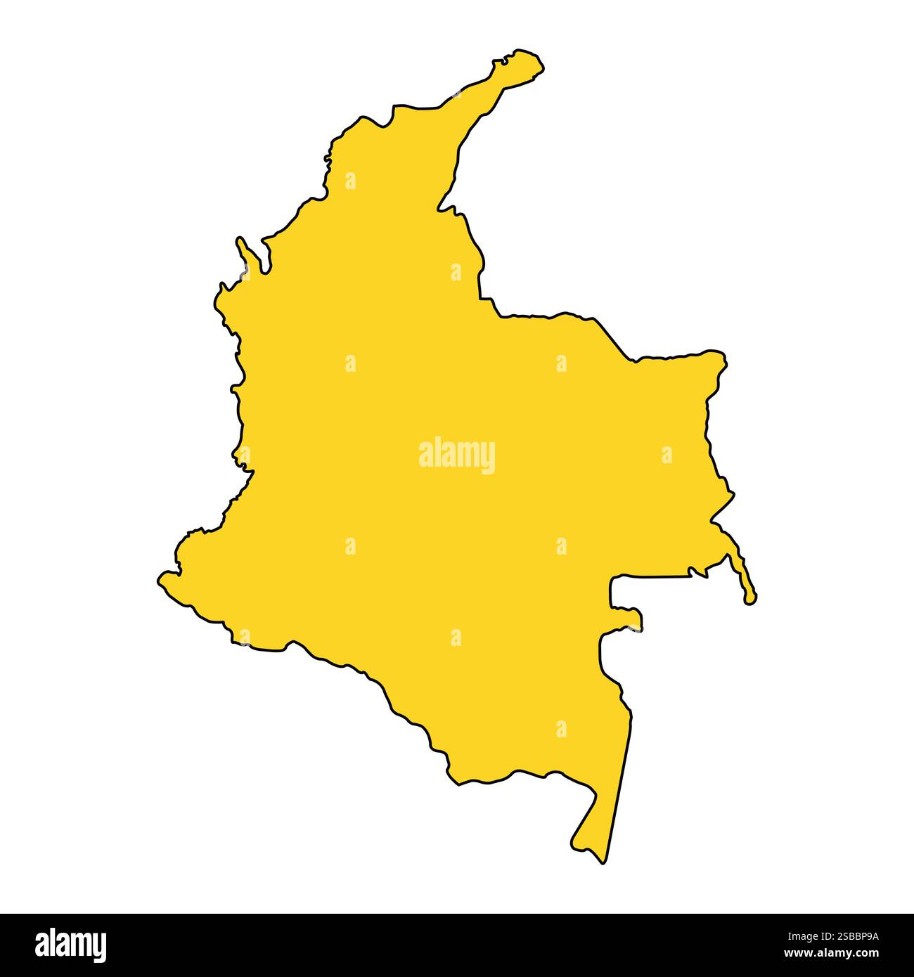 Forma della mappa della Colombia, icona del concetto di nastro di viaggio piatto simbolo illustrazione vettoriale . Illustrazione Vettoriale