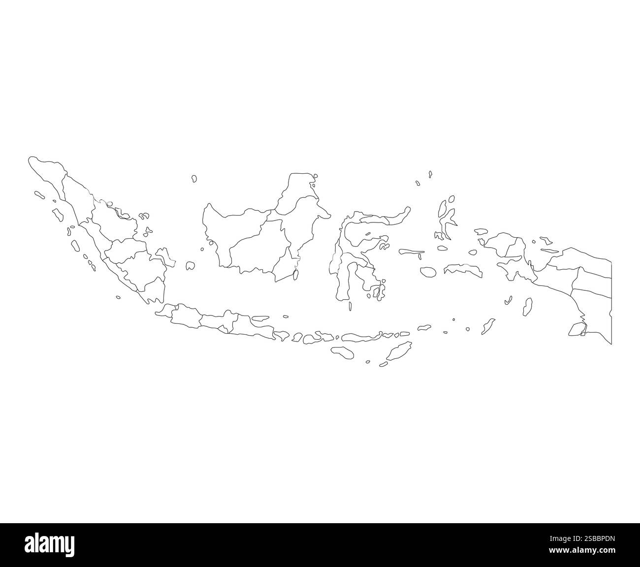Indonesia forma della mappa dettagliata, simbolo icona del concetto grafico Web piatta illustrazione vettoriale . Illustrazione Vettoriale