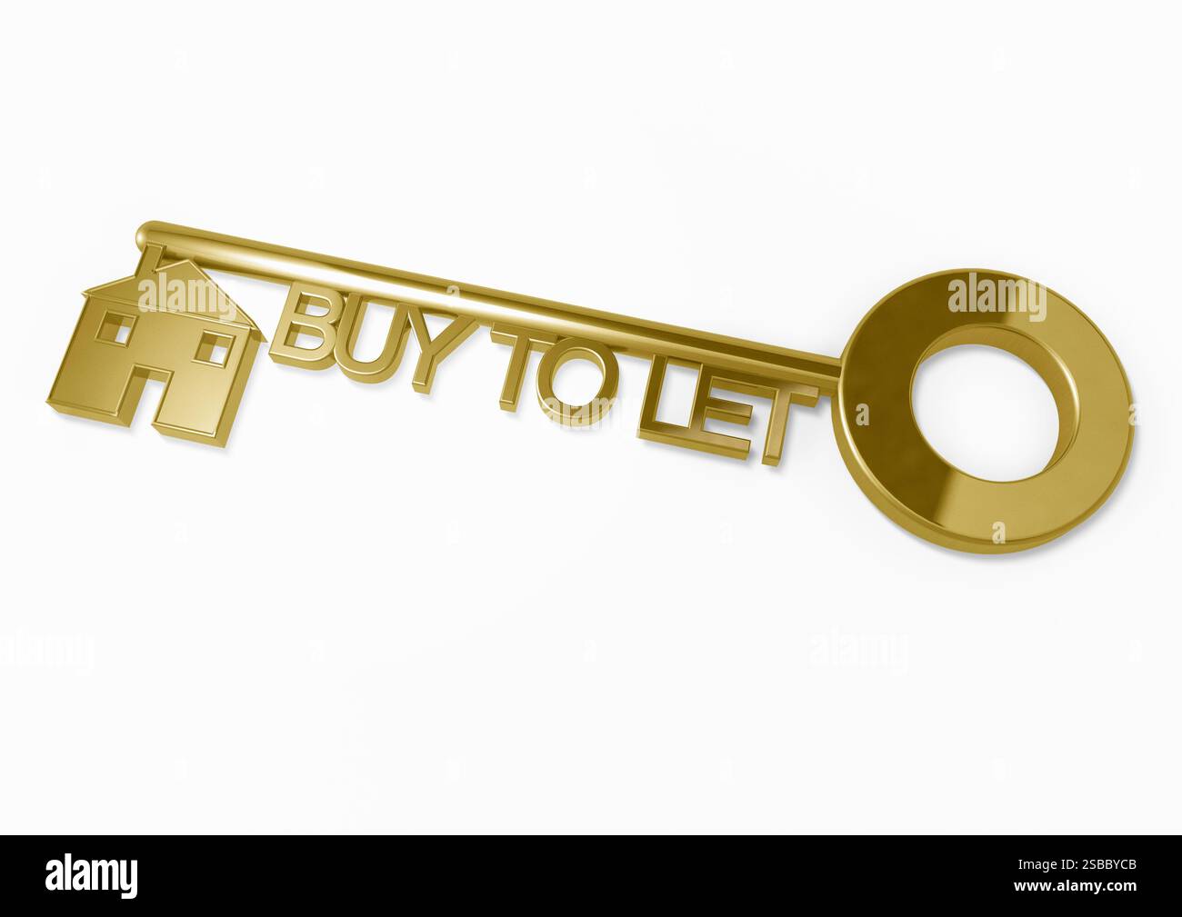 Buy to let key property investment Rental property buy-to-let mutuo immobiliare investimenti immobiliari reddito da locazione - immagine concettuale su sfondo bianco Foto Stock