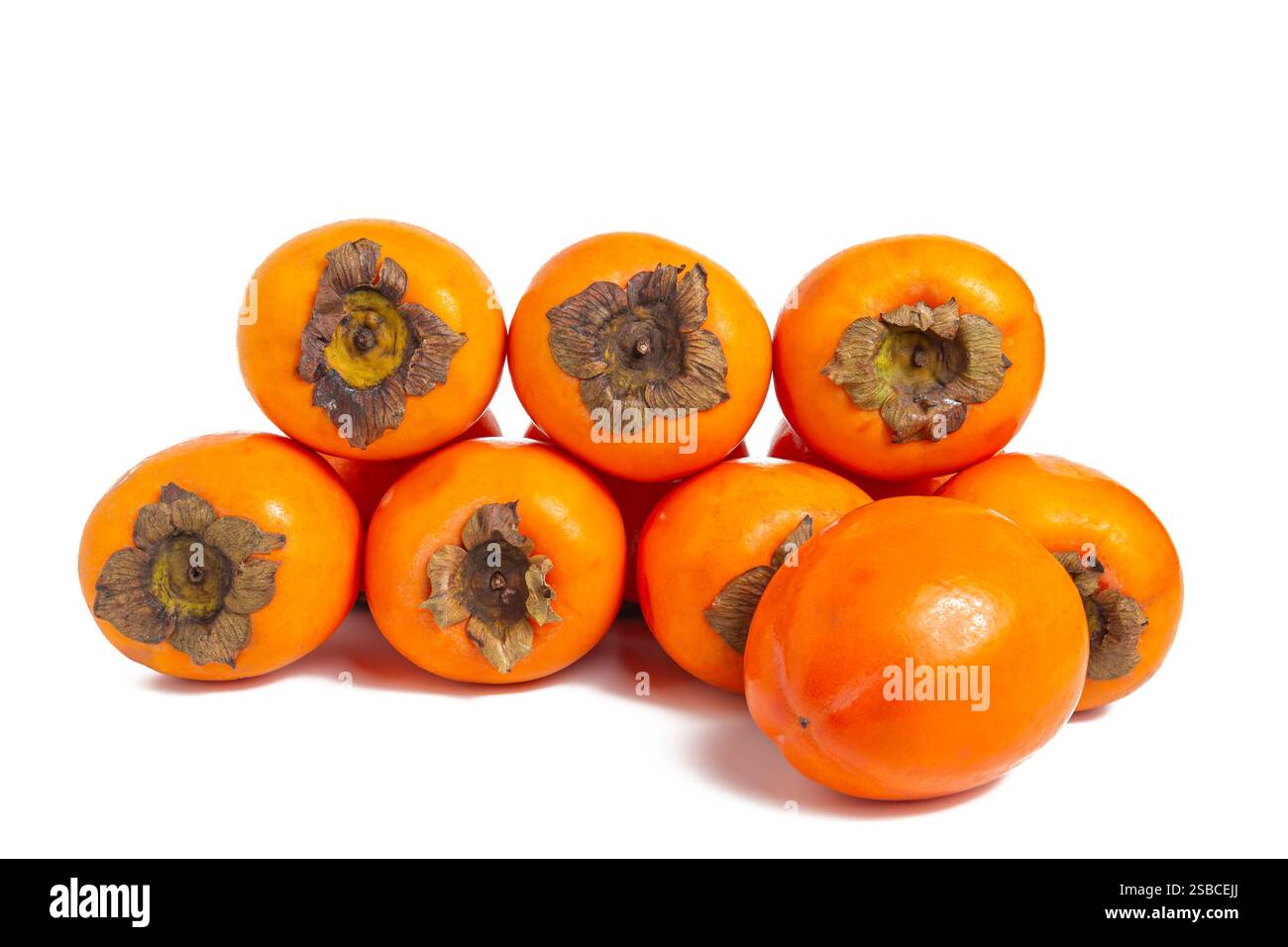 Persimmon frutto su sfondo bianco. Foto Stock