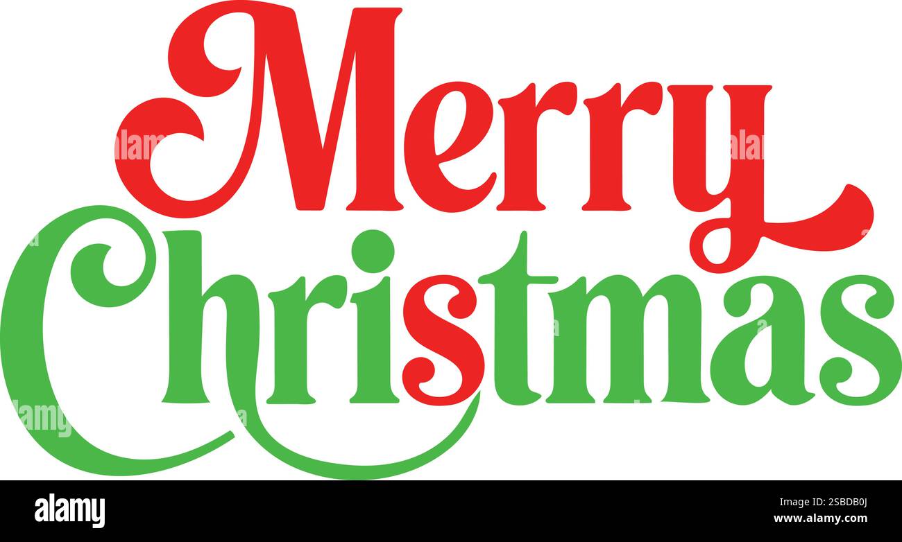 Buon Natale tipografia Vector elegante design scritto a mano per le feste Illustrazione Vettoriale
