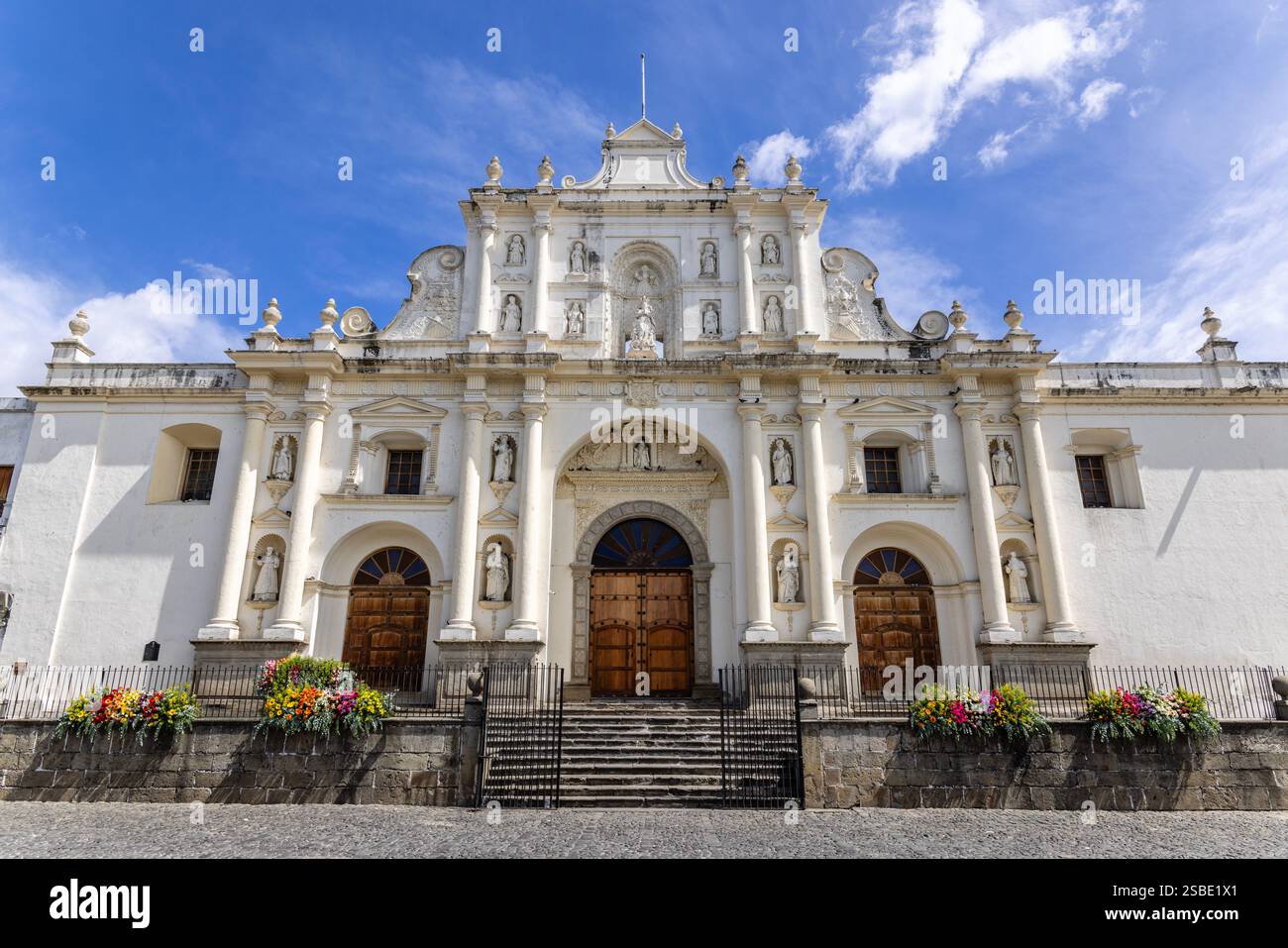 Cattedrale di San Jose a Central Park, Antigua, Guatemala Foto Stock