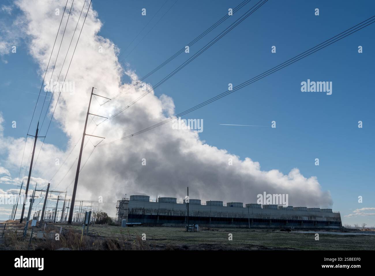 Centrale elettrica di Calpine, una centrale elettrica a gas naturale, a Hermiston, Oregon. Foto Stock