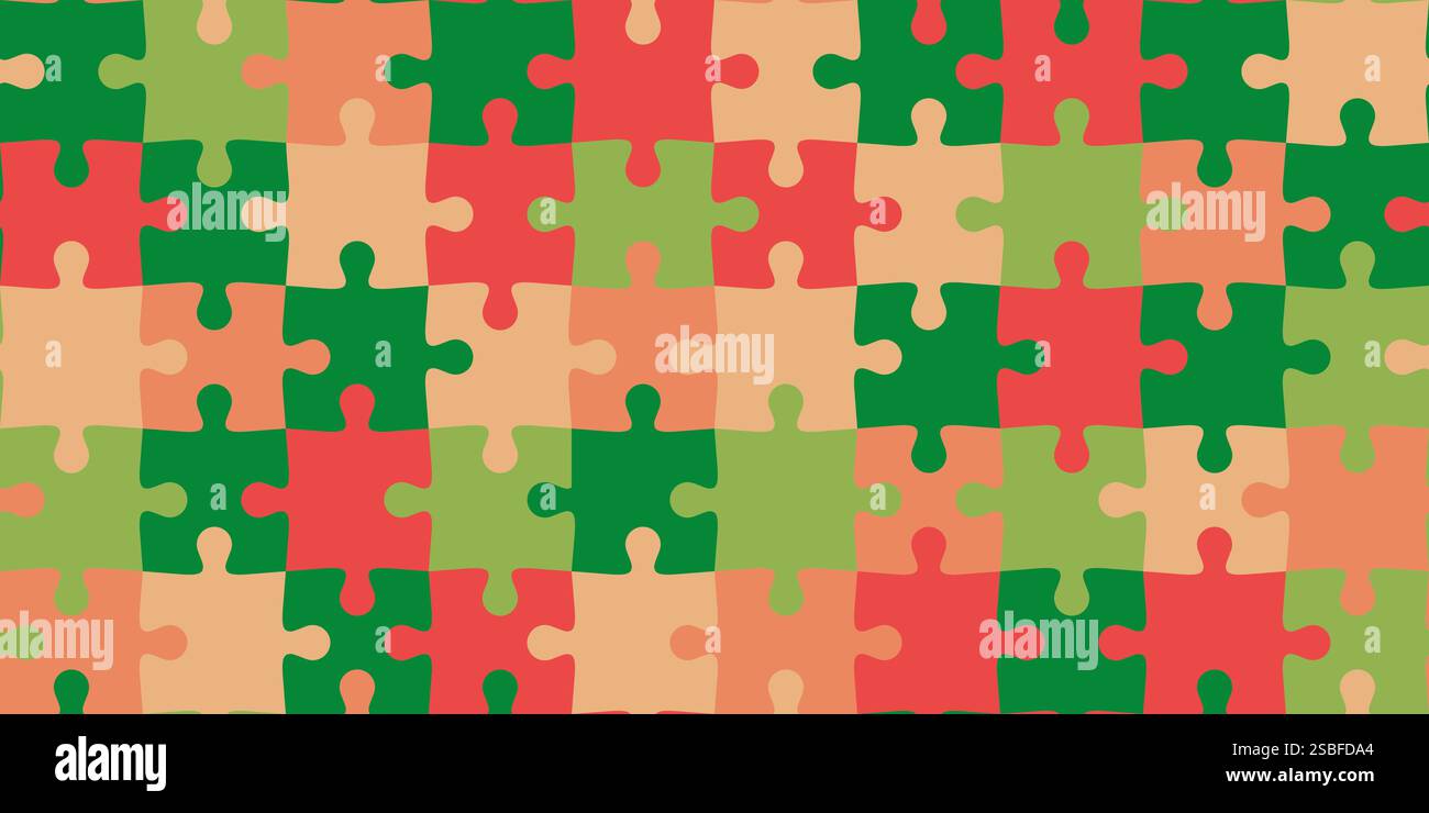 Puzzle game senza soluzione di continuità: Lavoro di squadra, soluzione e concetto di creatività Illustrazione Vettoriale