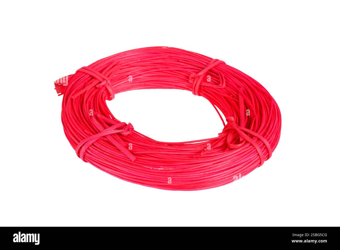 Uno spiedo decorativo di aste di rattan rosso, ideale per composizioni floreali e progetti artistici, offre un tocco naturale per esaltare qualsiasi stile di arredamento con il suo org Foto Stock