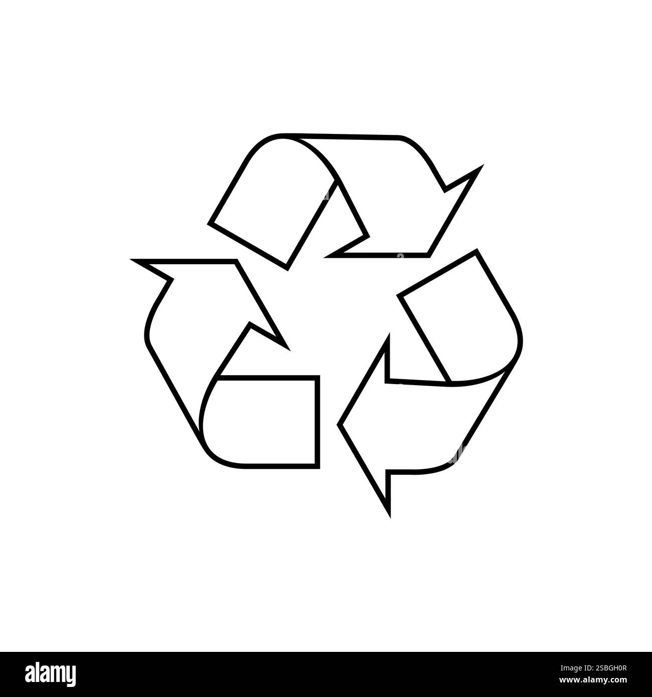 Illustrazione vettoriale del simbolo ECO riciclato isolata su sfondo bianco Illustrazione Vettoriale