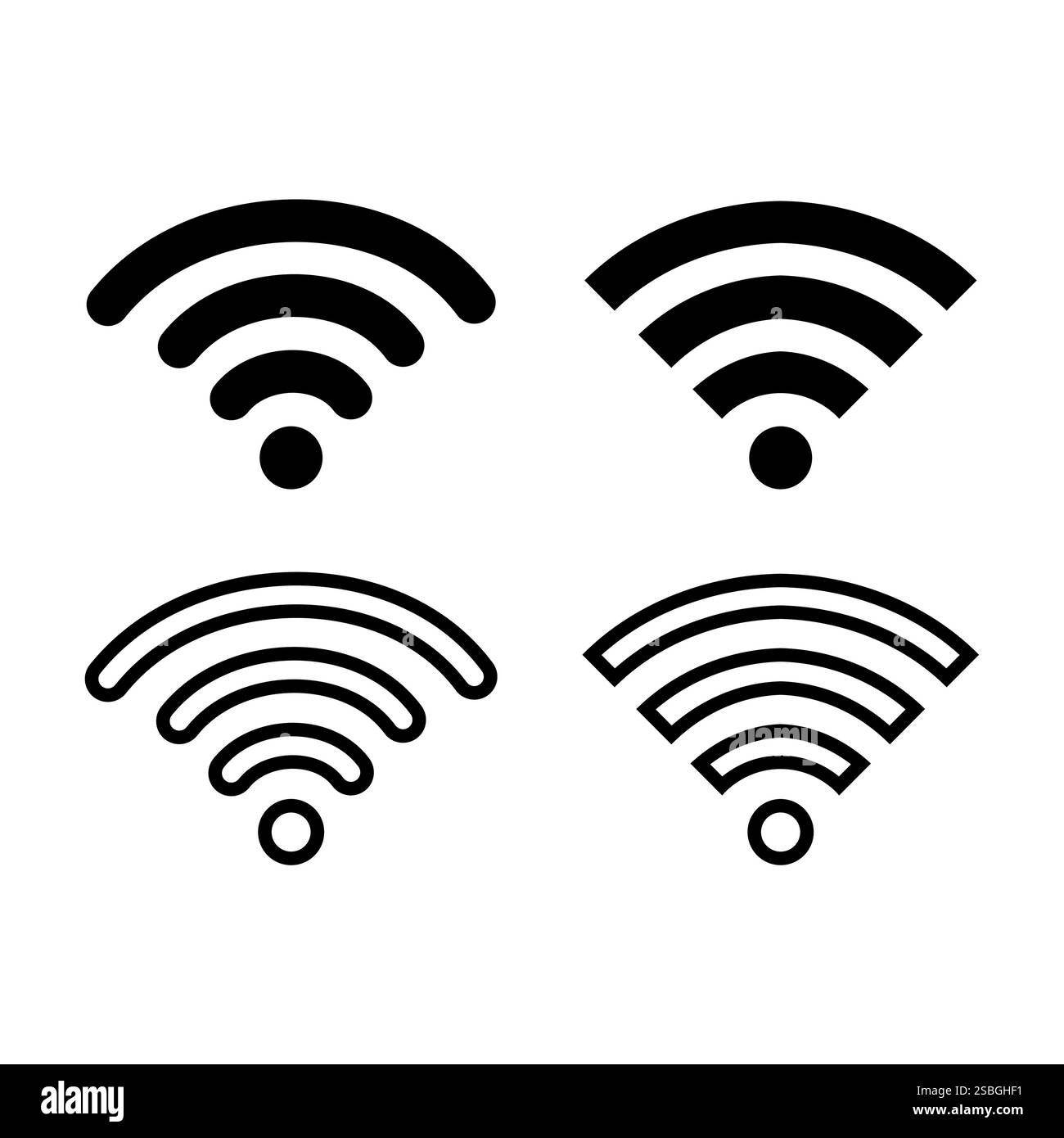 Icona WiFi. icona del vettore del segnale. Vettore icona wireless Illustrazione Vettoriale
