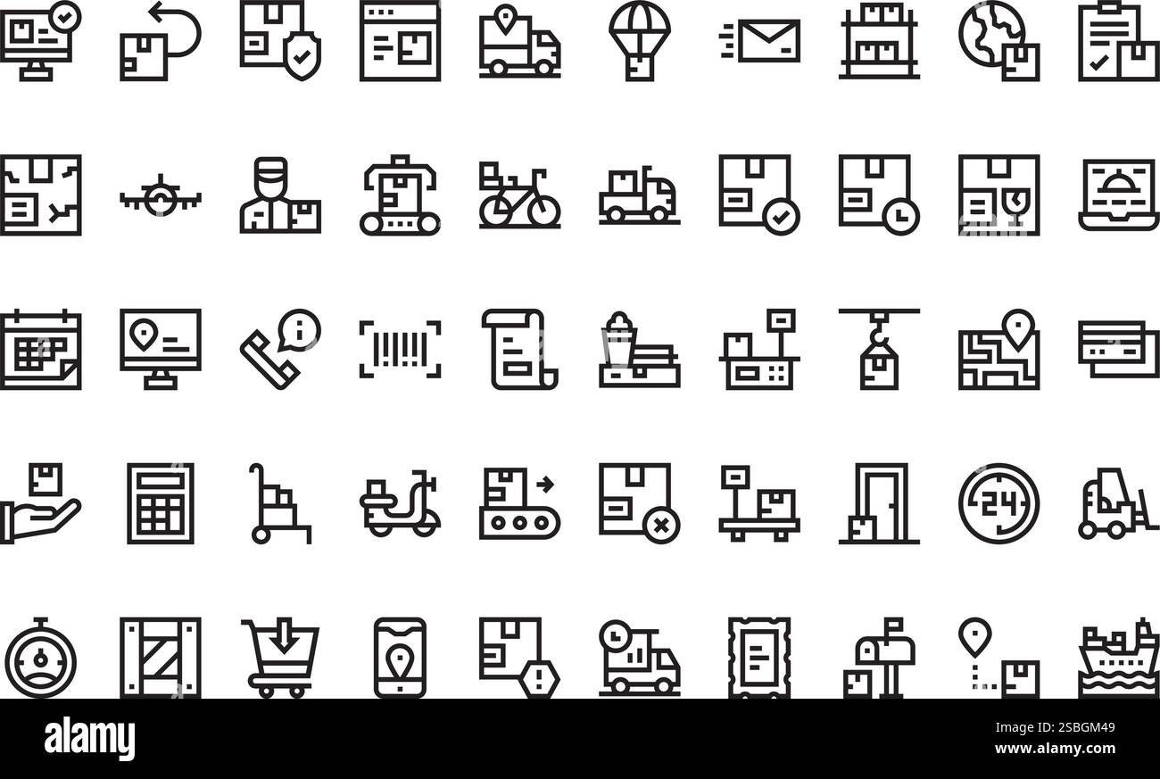 Raccolta di icone vettoriali di alta qualità con traccia modificabile. Ideale per progetti professionali e creativi Illustrazione Vettoriale