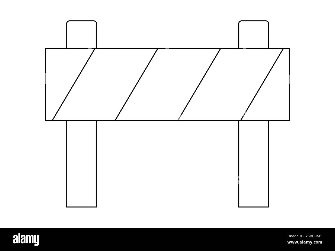 Cartello di blocco stradale, icona di protezione, simbolo. Recinzione di confine, equipaggiamento. sistema di sicurezza. Barriera stradale. Illustrazione vettoriale Illustrazione Vettoriale