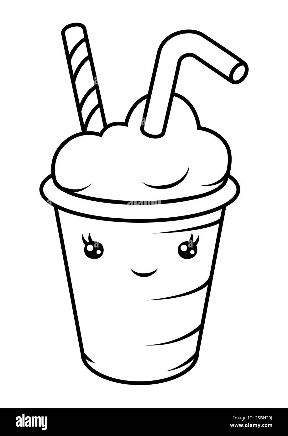 Cocktail in stile cartoni animati. Illustrazione di un personaggio carino e divertente. Illustrazione Vettoriale