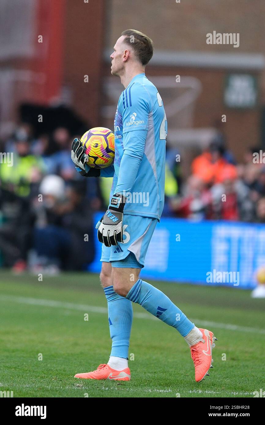 Nottingham, Regno Unito. 1 febbraio 2025. Nottingham, Inghilterra, 1 febbraio 2024: Matz Sels di Nottingham Forest durante la partita di calcio di Premier League 2024/25 tra Nottingham Forest FC e Brighton & Hove Albion FC al City Ground di Nottingham, Inghilterra. (Paul Bonser/SPP) credito: SPP Sport Press Photo. /Alamy Live News Foto Stock