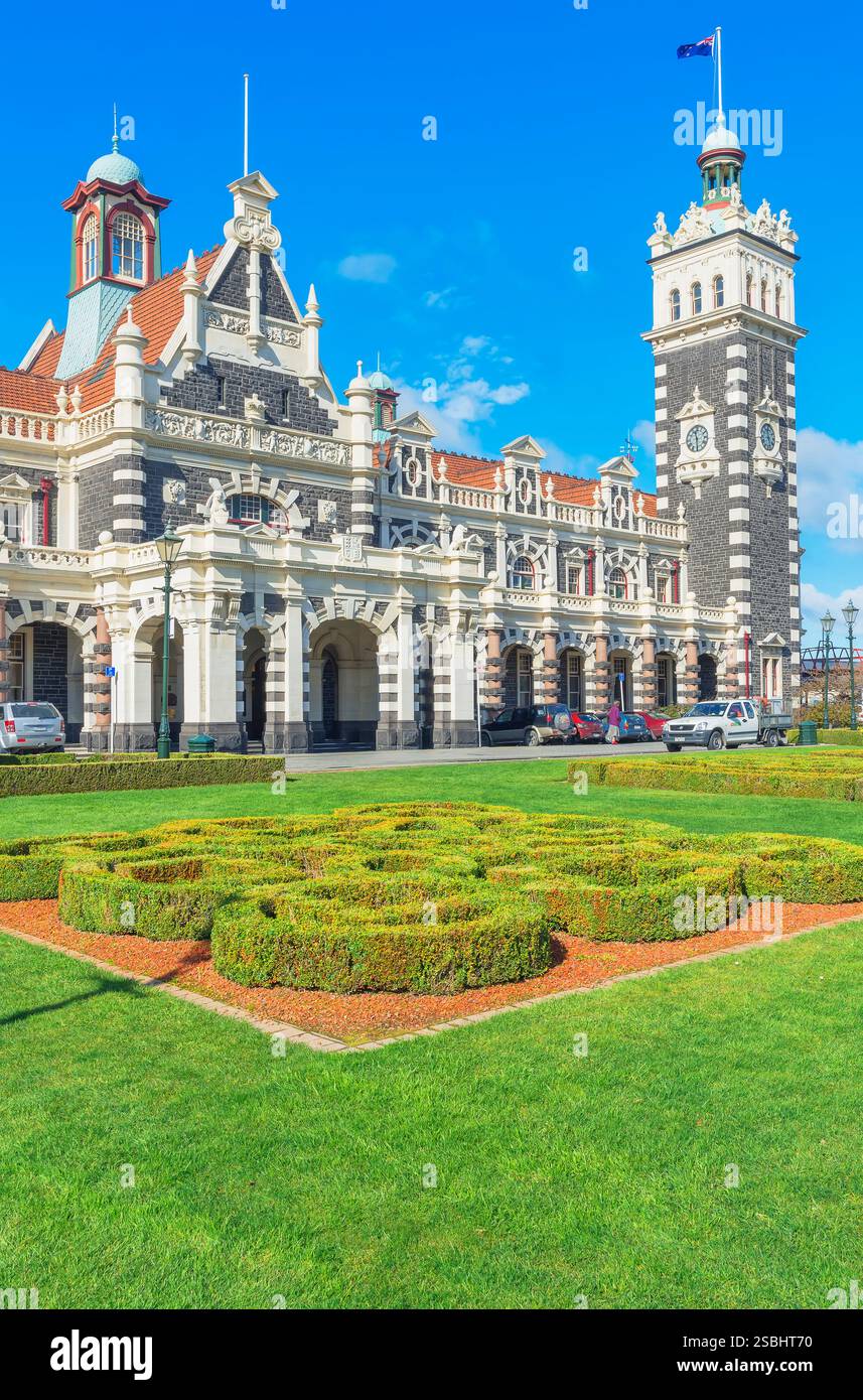 Dunedin Railway Station, Dunedin, Otago Region, South Island, nuova Zelanda Foto Stock