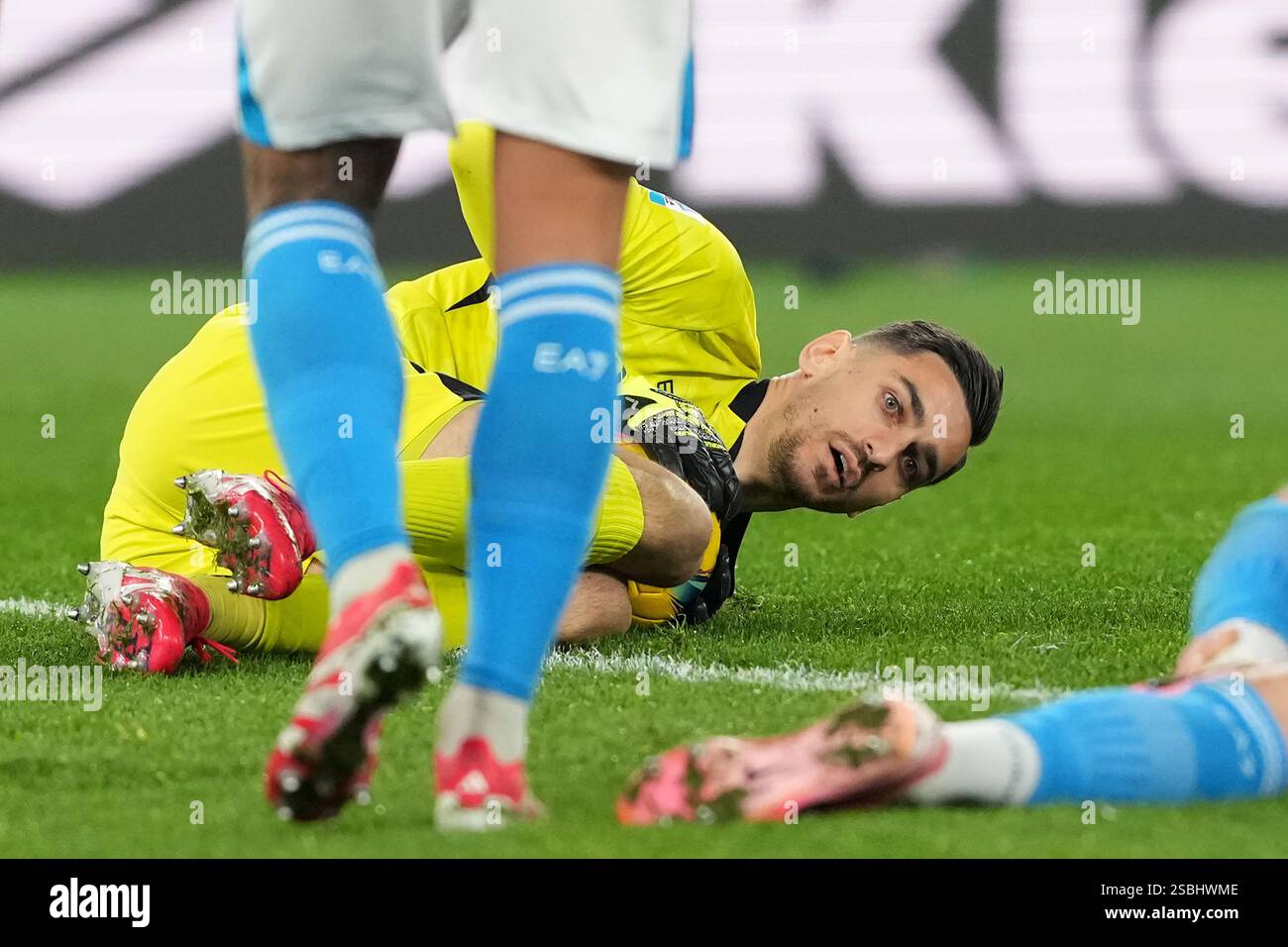 Alex Meret della SSC Napoli durante la partita di serie A tra AS Roma e SSC Napoli allo stadio Olimpico di Roma (Italia), 2 febbraio 2025. Foto Stock