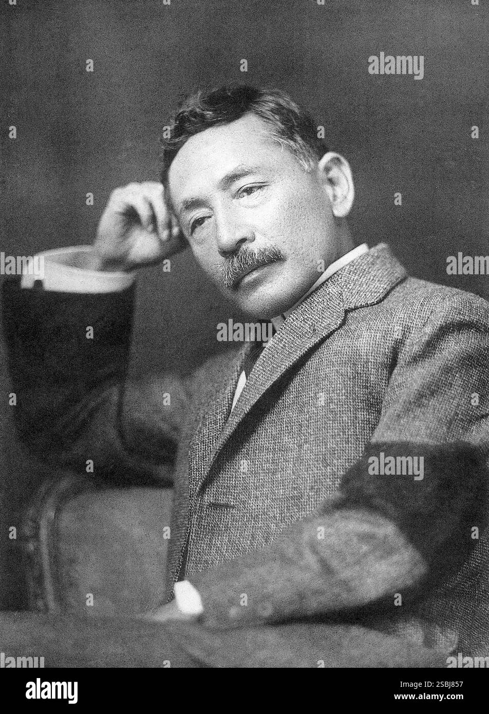 Natsume Soseki (1867-1916), nata Natsume Kin'nosuke, è stata una scrittrice giapponese. Fatto il 13 settembre 1912, il giorno del funerale dell'imperatore Meiji. Foto Stock