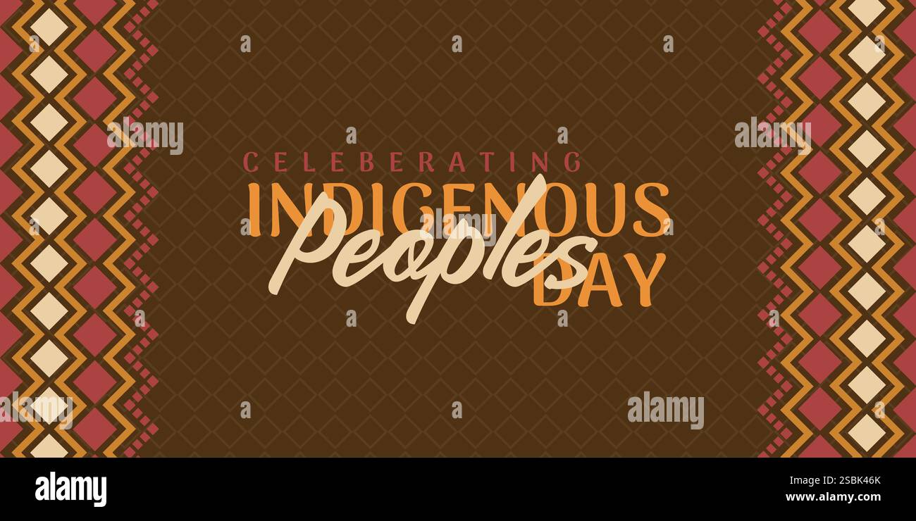 Banner illustrativo per la celebrazione della giornata dei popoli indigeni. Foto Stock
