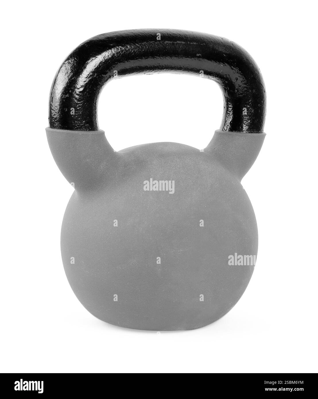 Un campanello metallico isolato su bianco. Attrezzature sportive Foto Stock