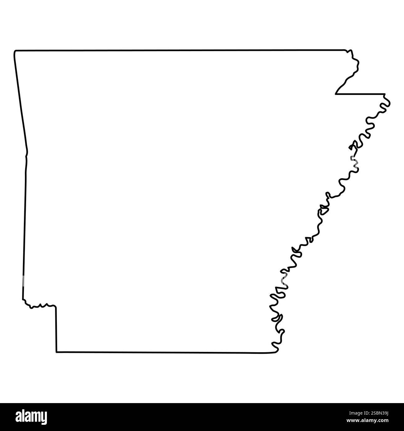 Mappa generale dello stato dell'Arkansas, stati uniti Illustrazione Vettoriale