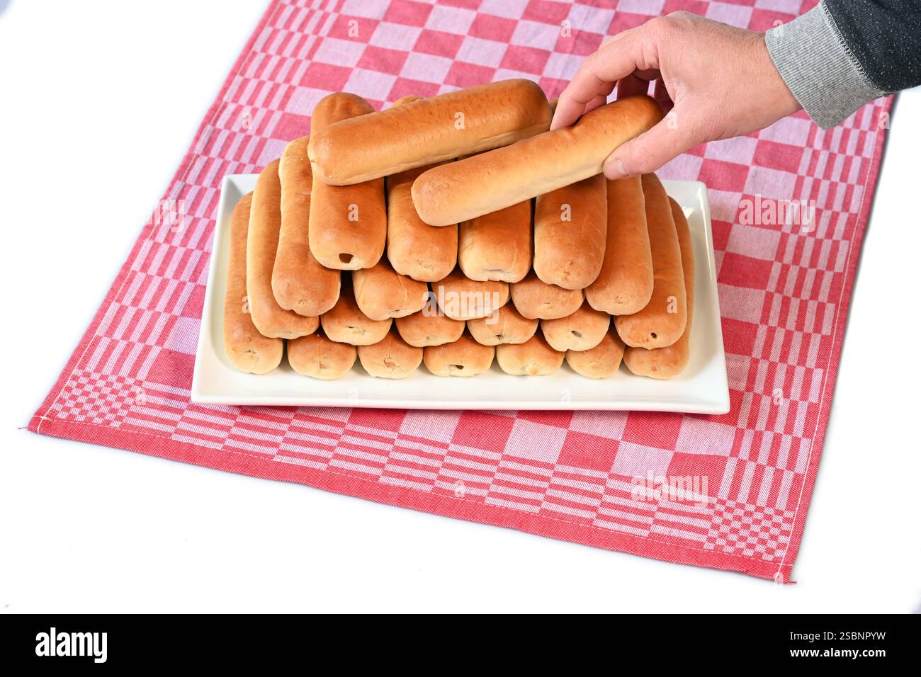 Involtini di salsiccia brabantini Foto Stock