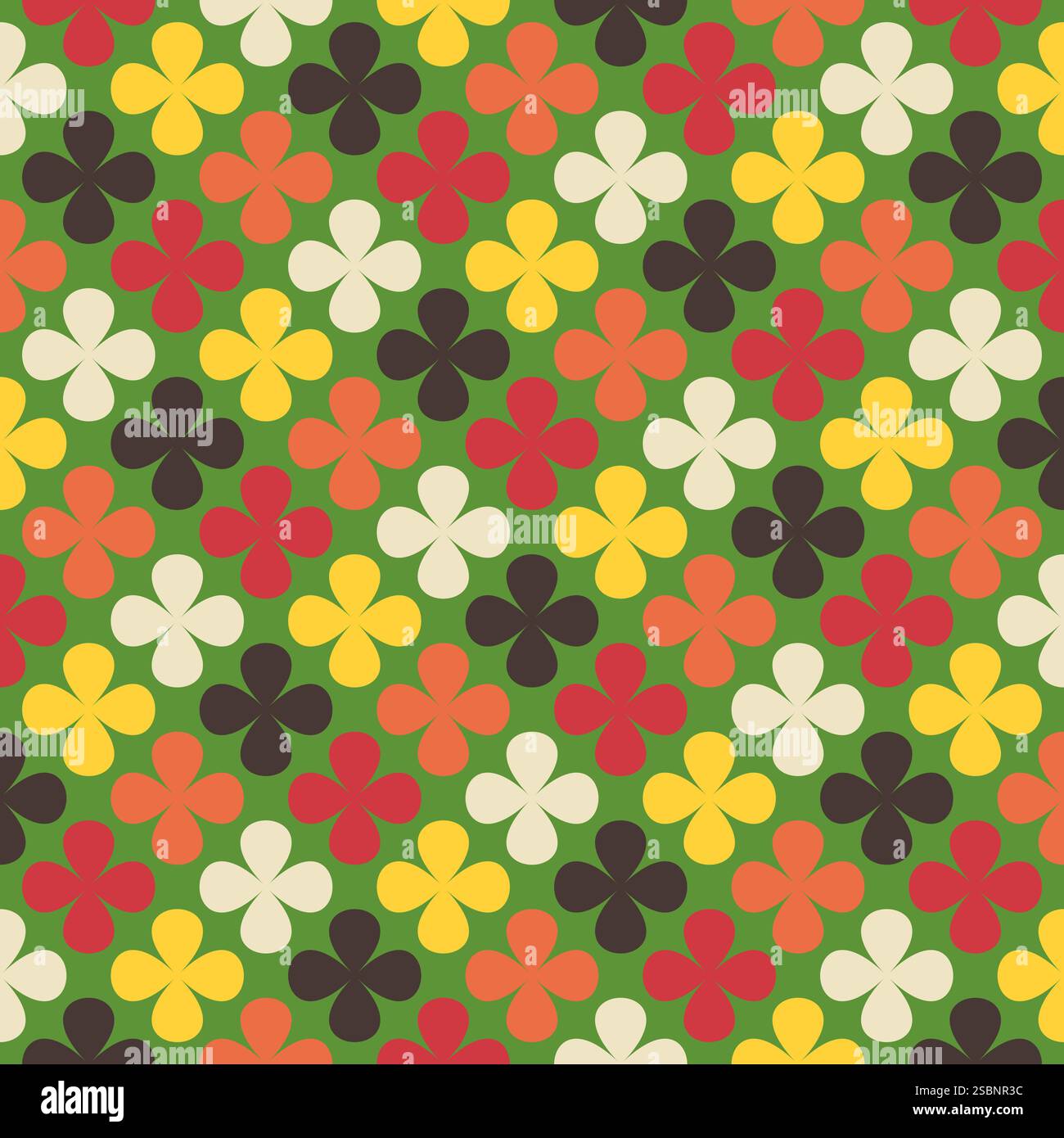 Motivo floreale vettoriale natalizio senza cuciture con un design geometrico festoso. Estetica moderna, perfetta per sfondi natalizi, sfondi e stampe eleganti Illustrazione Vettoriale