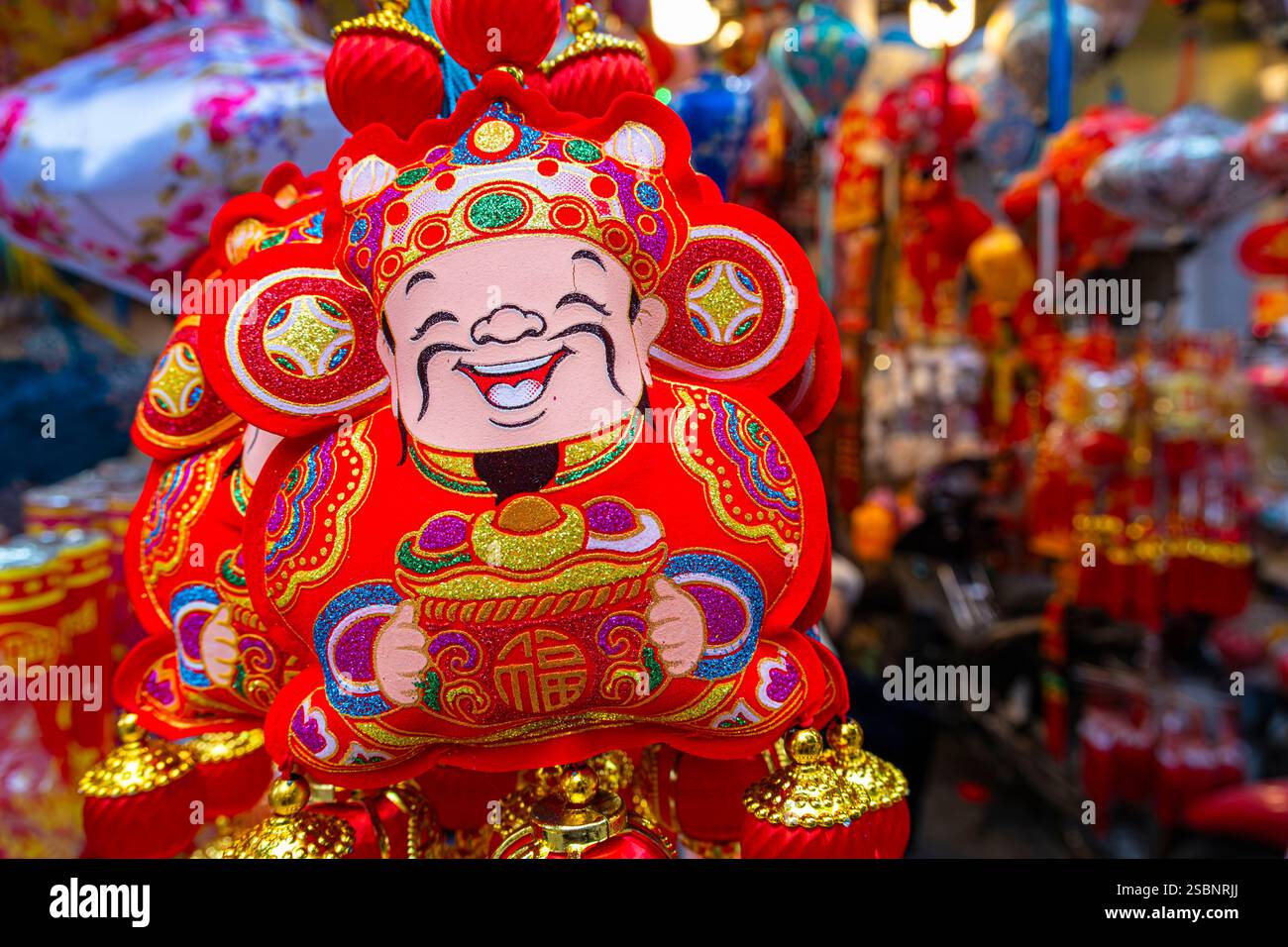 Vietnam, Hanoi, distretto di Hoan Kiem, vecchio distretto o distretto di 36 aziende, negozio di decorazioni per il festival Tet, Capodanno cinese Foto Stock