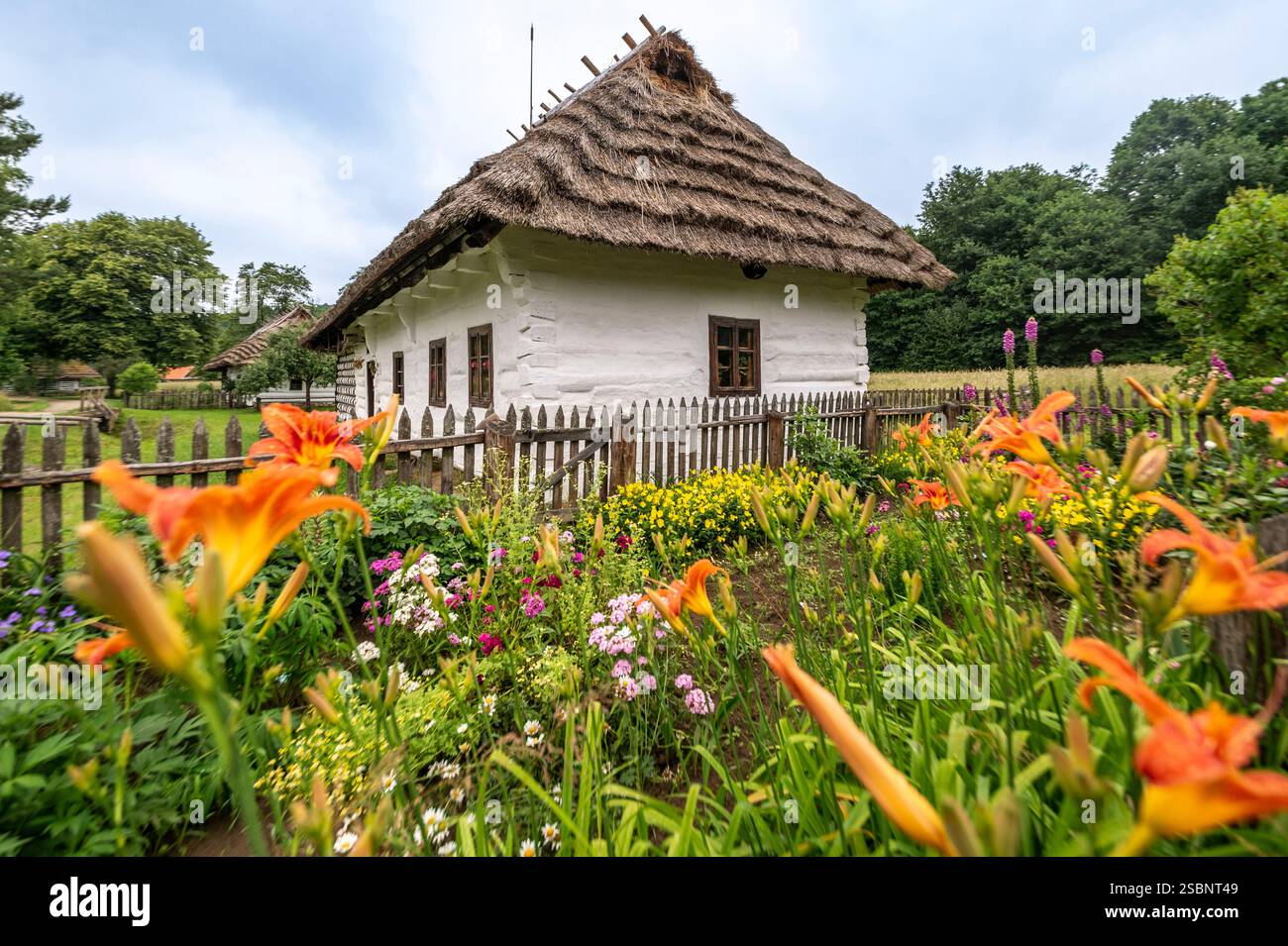 Polonia, Monti Precarpazi, Museo all'aperto di architettura popolare di Sanok (ecomuseo) Foto Stock