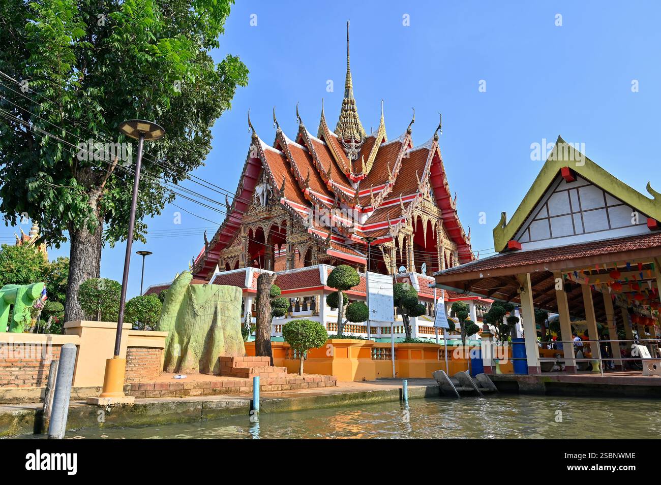 Damneon Sudak, Klong ta Lung, mercato galleggiante, Bangkok, Thailandia Foto Stock