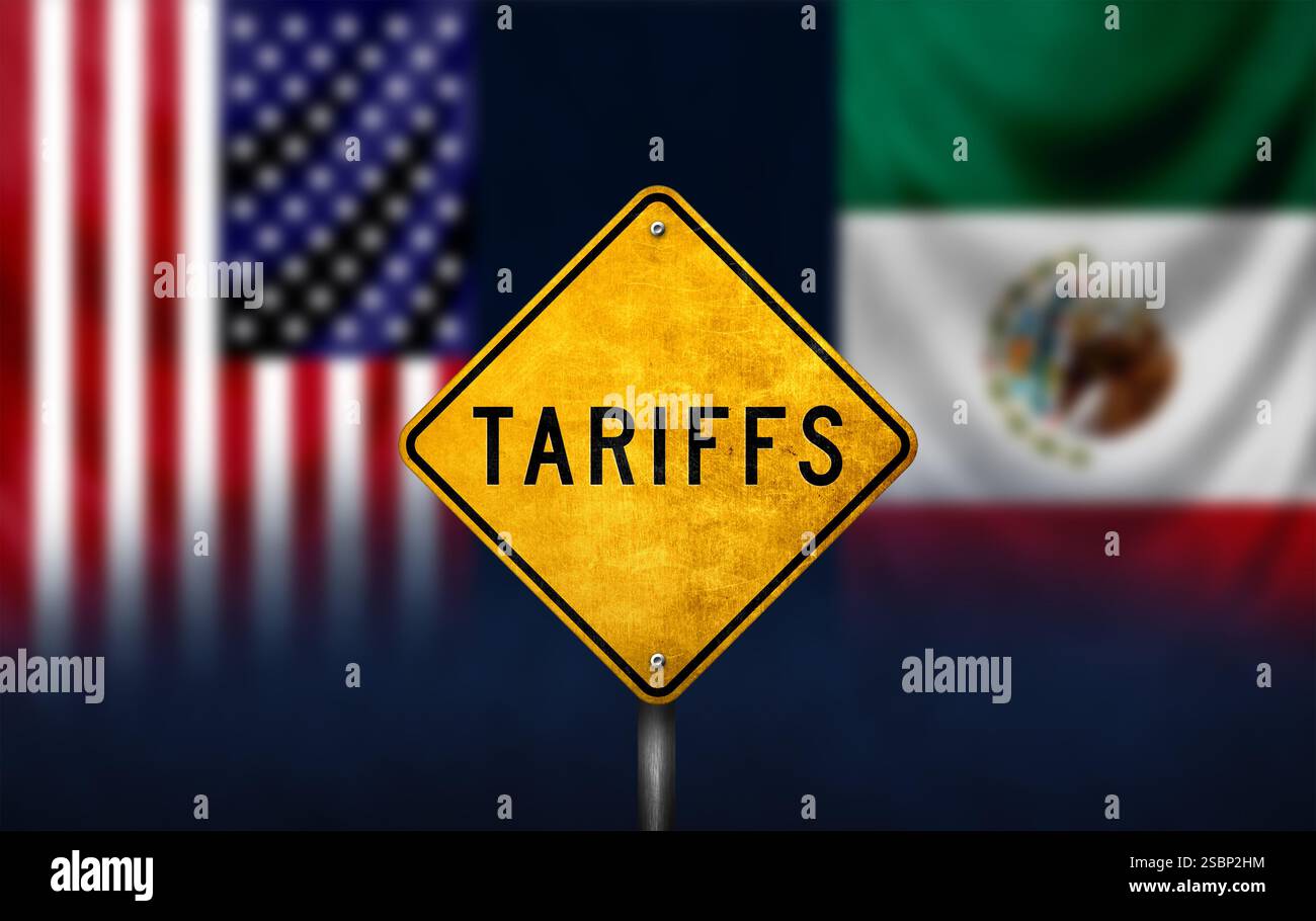Tariffe e sanzioni tra Stati Uniti e Messico Foto Stock