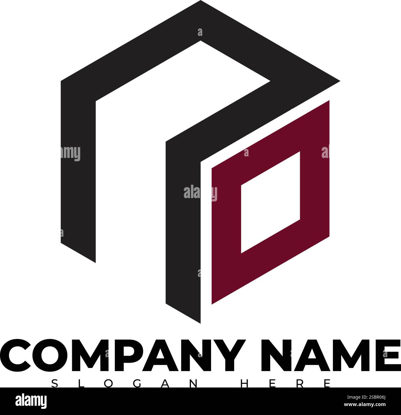Logo aziendale Modern 3D Geometric Cube Illustrazione Vettoriale