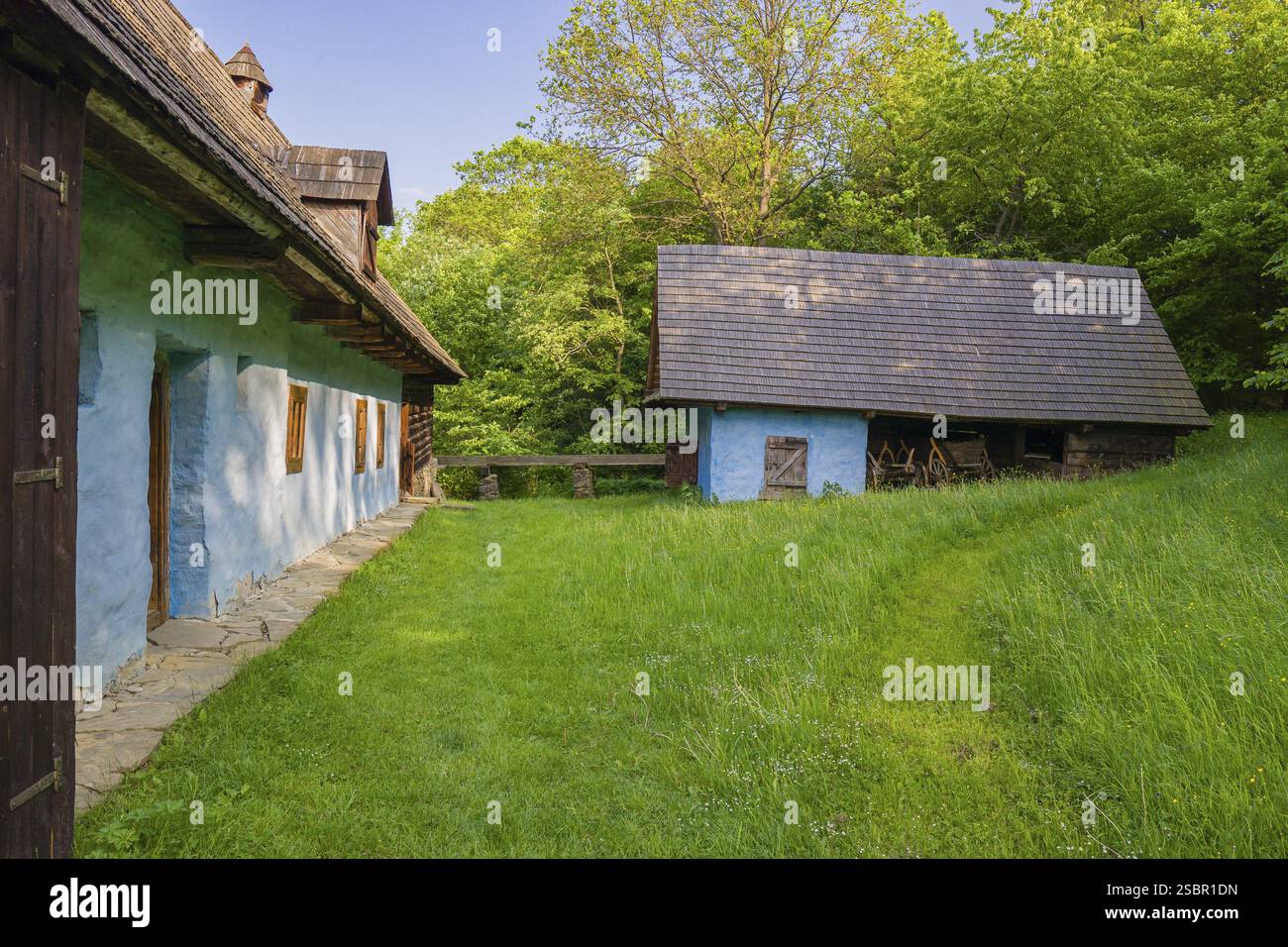 Skanzen SNM - Museo della Cultura Ucraina - Svidnik, Museo di Svidnik (PreTovsky) il museo documenta lo sviluppo dell'artigianato artistico, belle arti Foto Stock