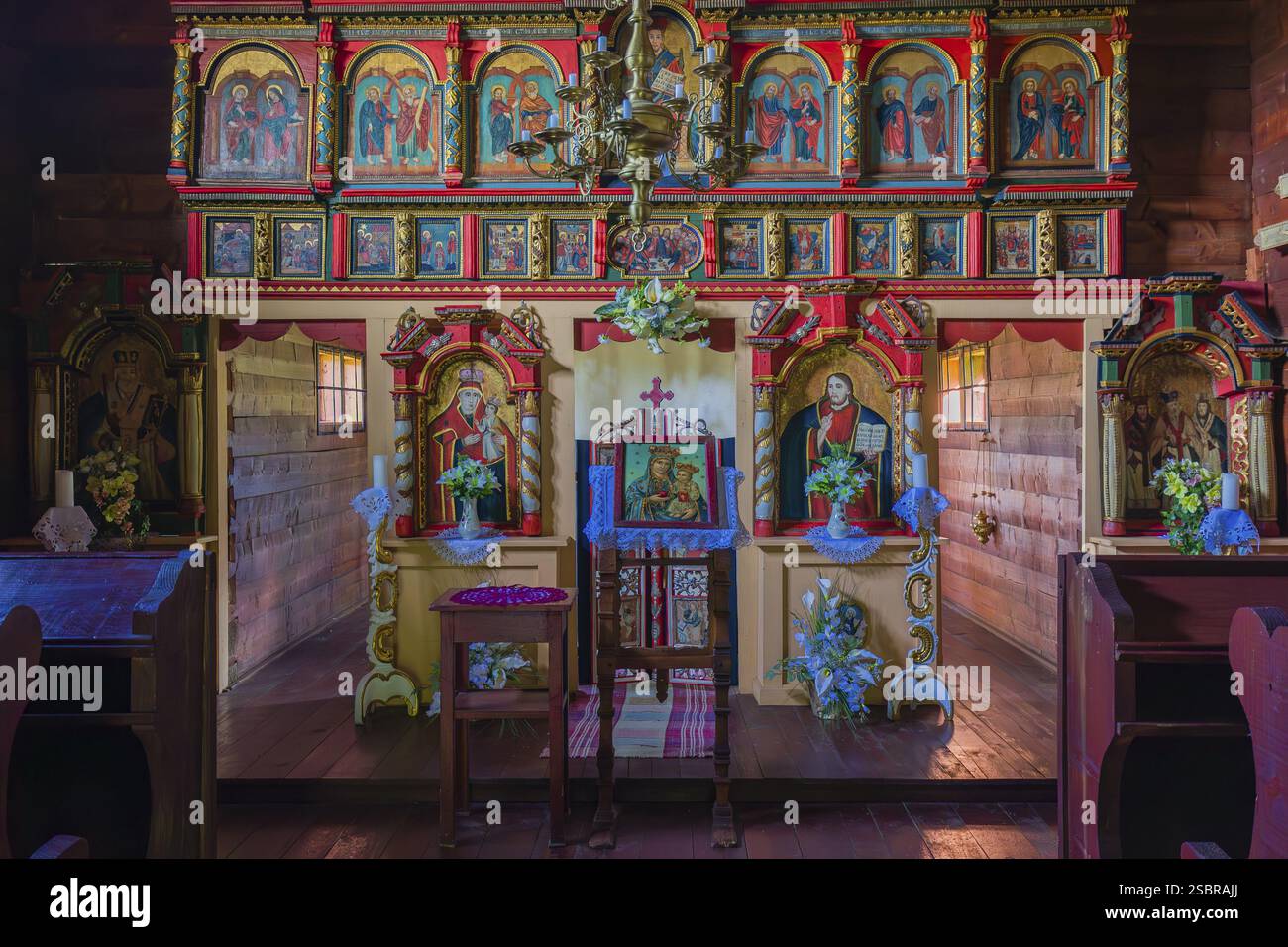 Skanzen SNM - Museo della Cultura Ucraina - Svidnik, Museo di Svidnik (PreTovsky) il museo documenta lo sviluppo dell'artigianato artistico, belle arti Foto Stock