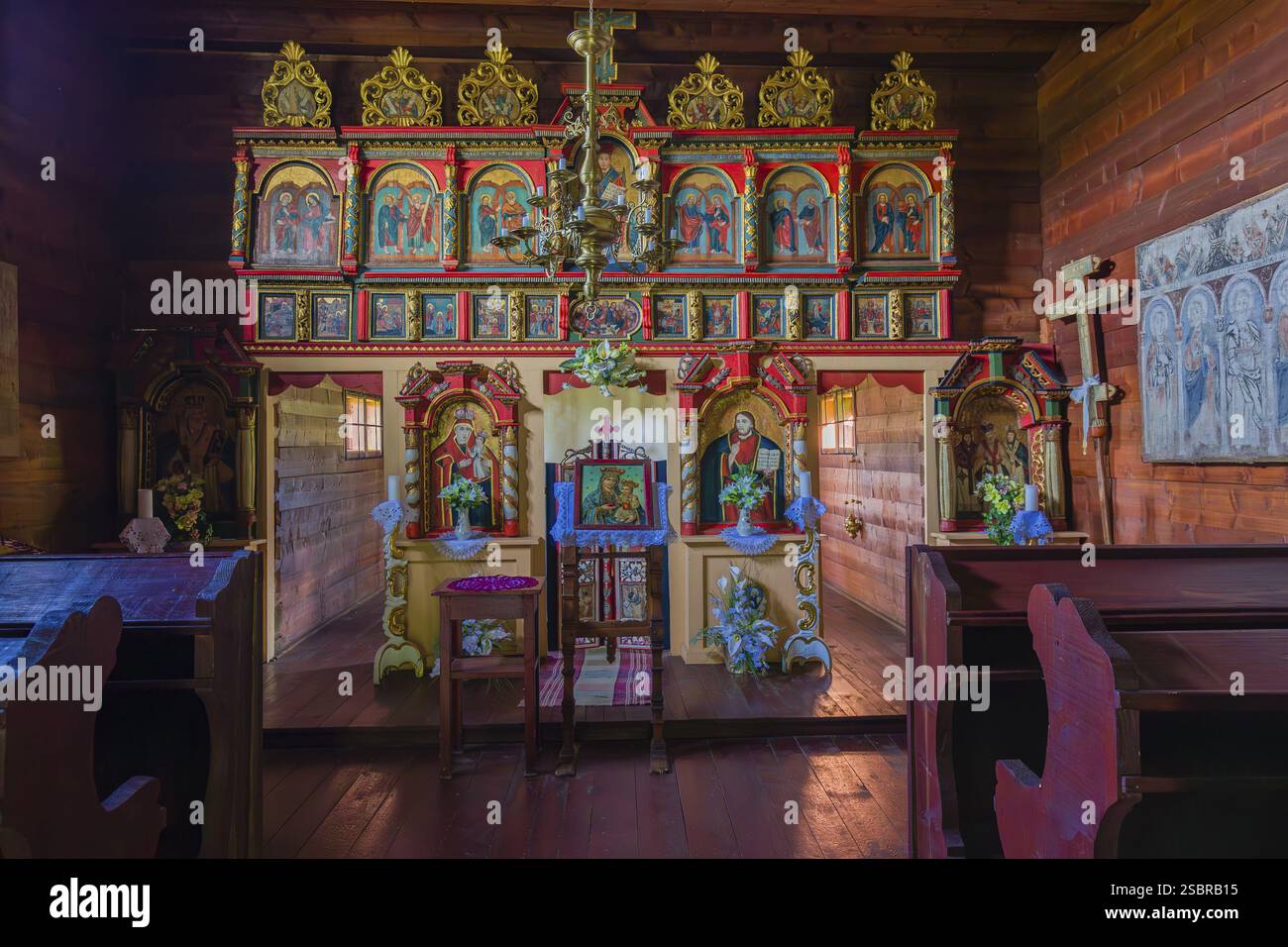 Skanzen SNM - Museo della Cultura Ucraina - Svidnik, Museo di Svidnik (PreTovsky) il museo documenta lo sviluppo dell'artigianato artistico, belle arti Foto Stock