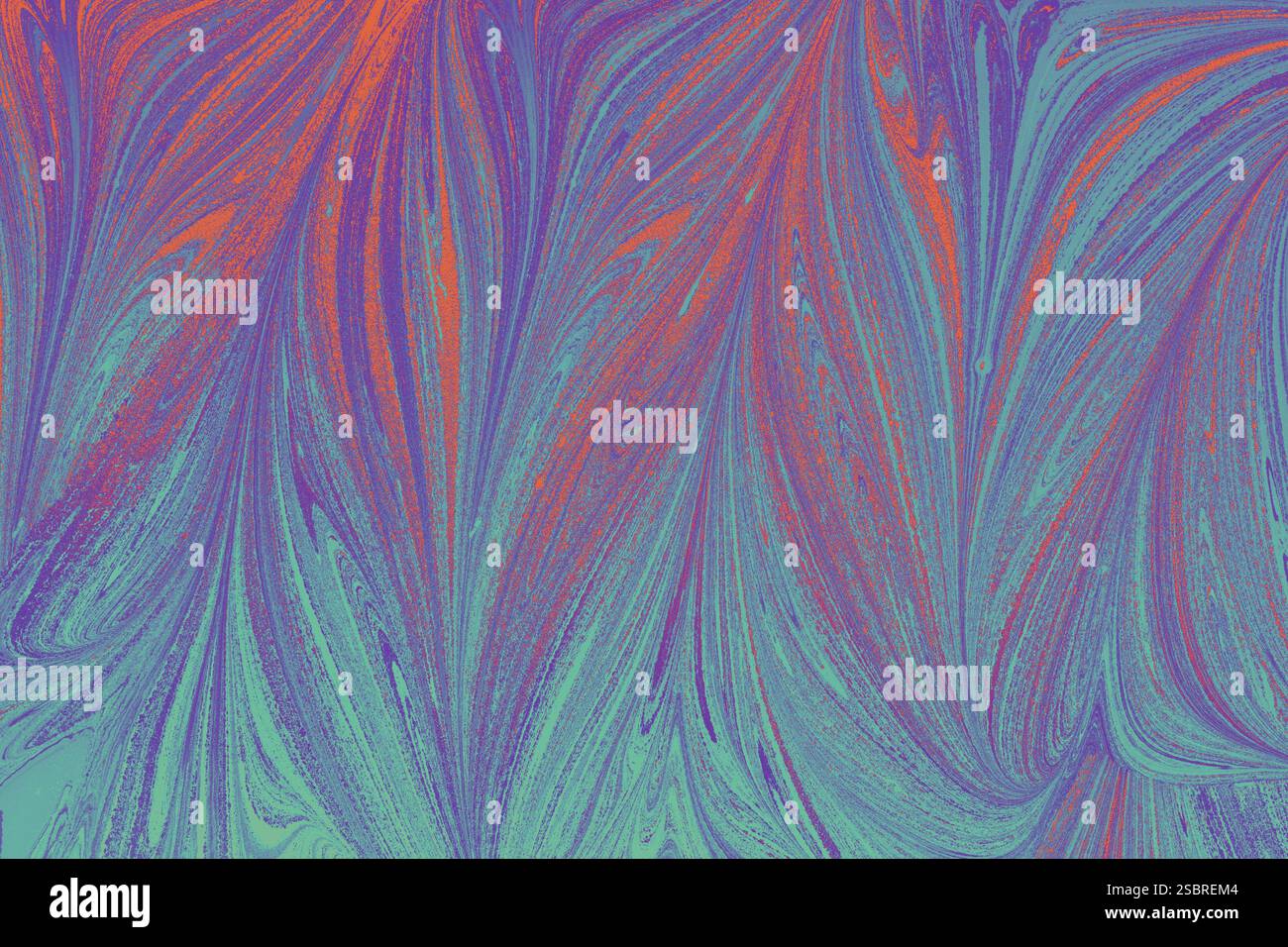 Bella arte astratta di tecniche di pittura di marbling Ebru sull'acqua con vernici acriliche Foto Stock