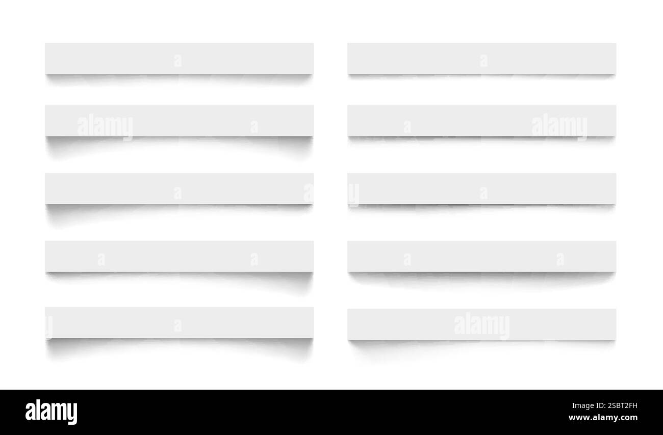 Set di carta ombreggiata, oggetti cornice di raccolta. Vettore Illustrazione Vettoriale