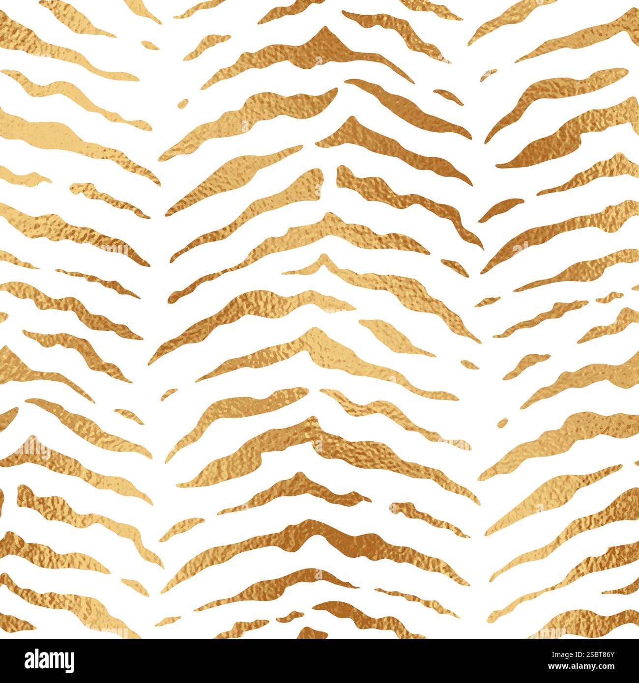 Motivo a strisce animalier senza cuciture. Texture a zebra dorata ripetuta. Sfondo dorato ripetuto per stampe regalo di design. Ripetere zebra patern. Astratto Illustrazione Vettoriale