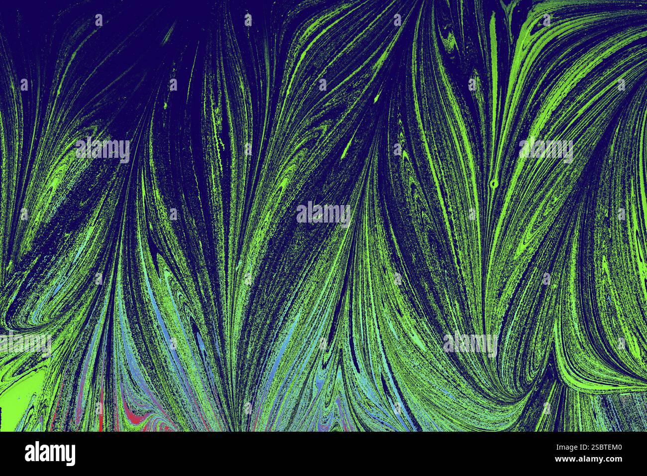 Bella arte astratta di tecniche di pittura di marbling Ebru sull'acqua con vernici acriliche Foto Stock