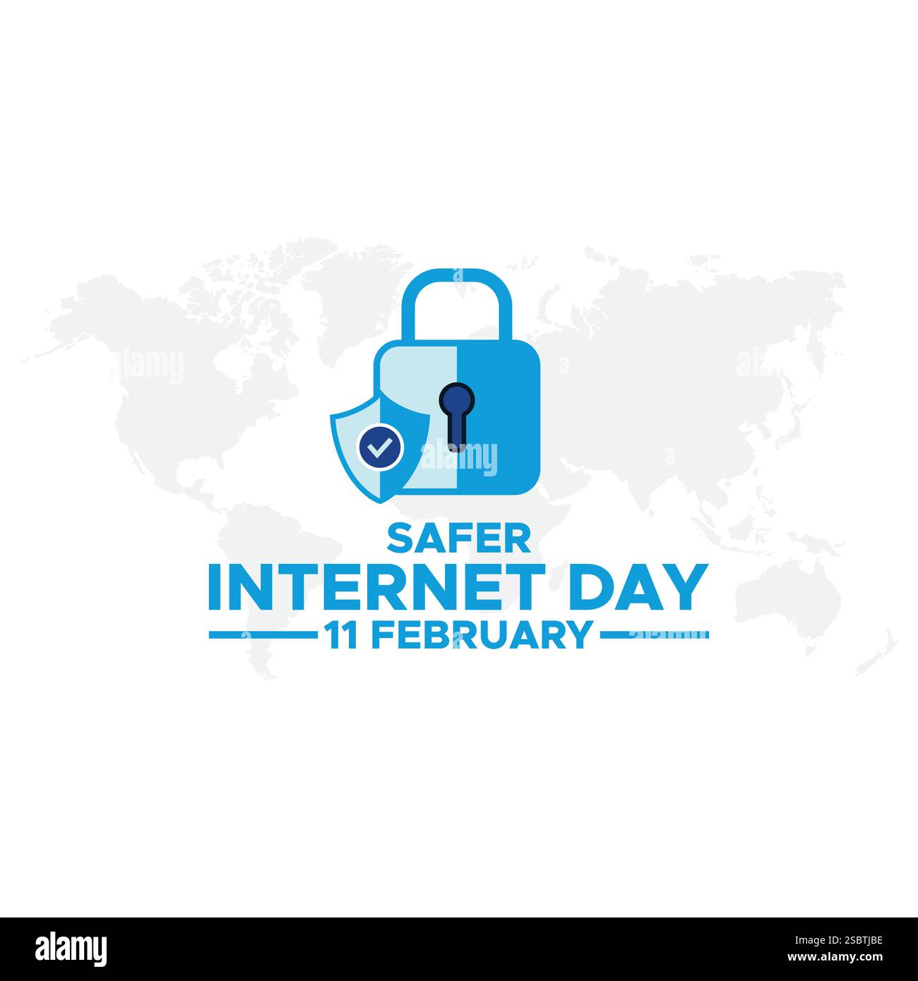 Safer Internet Day, 11 febbraio, Safer Internet Day celebrato ogni anno il 6 febbraio. Design vettoriale, volantino, poster e modello di social media. Illustrazione Vettoriale