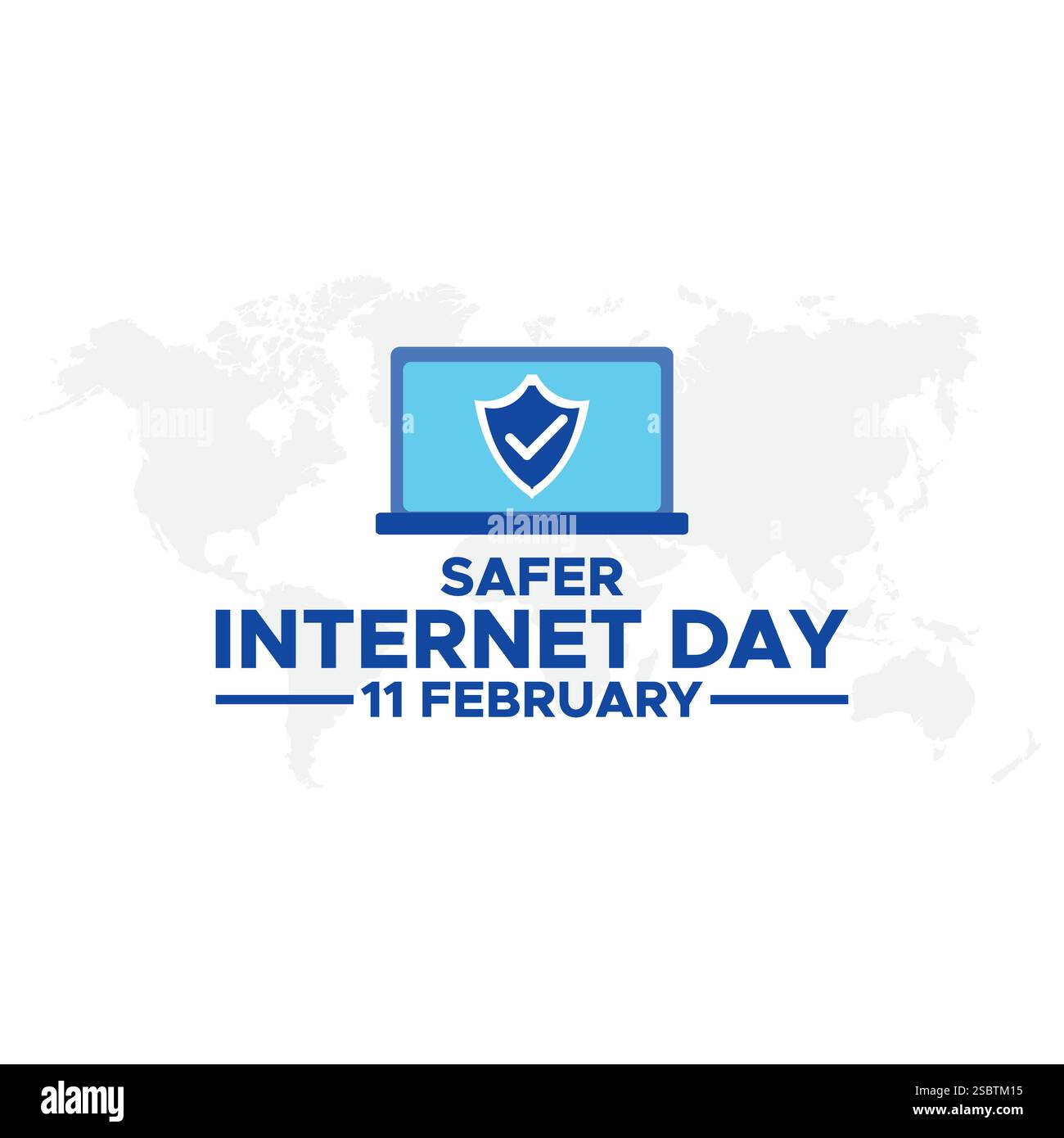 Safer Internet Day, 11 febbraio, Safer Internet Day celebrato ogni anno il 6 febbraio. Design vettoriale, volantino, poster e modello di social media. Illustrazione Vettoriale
