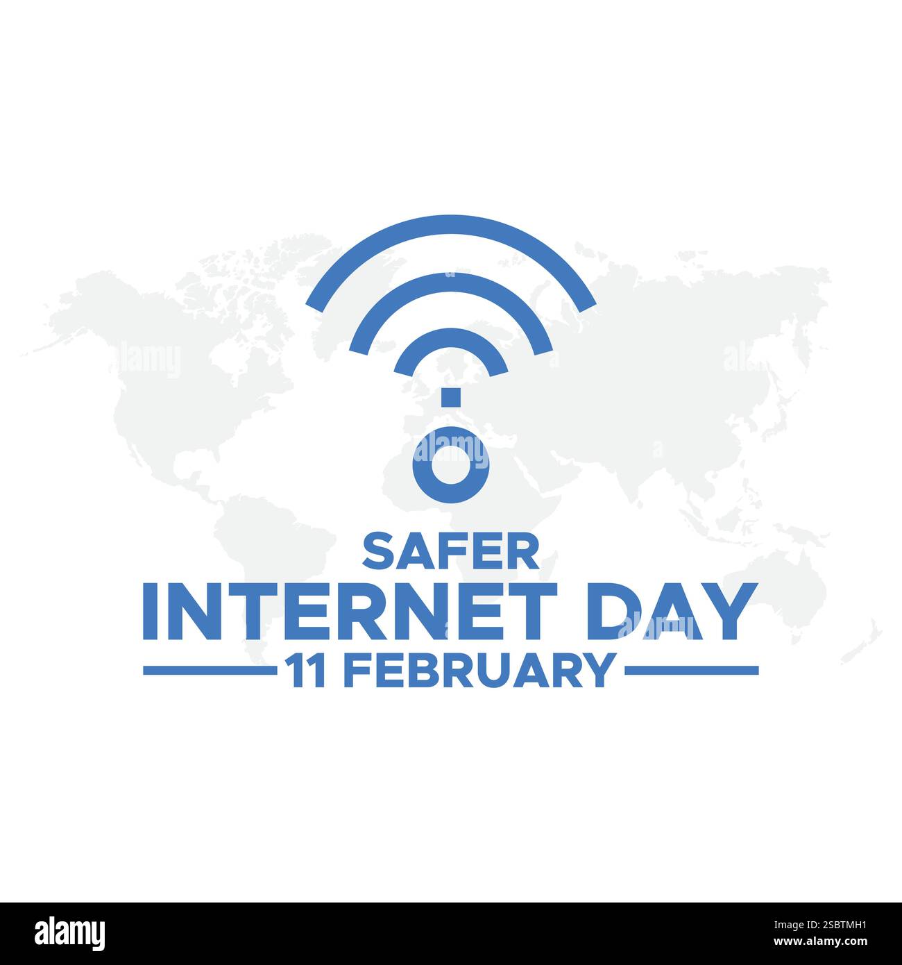 Safer Internet Day, 11 febbraio, Safer Internet Day celebrato ogni anno il 6 febbraio. Design vettoriale, volantino, poster e modello di social media. Illustrazione Vettoriale