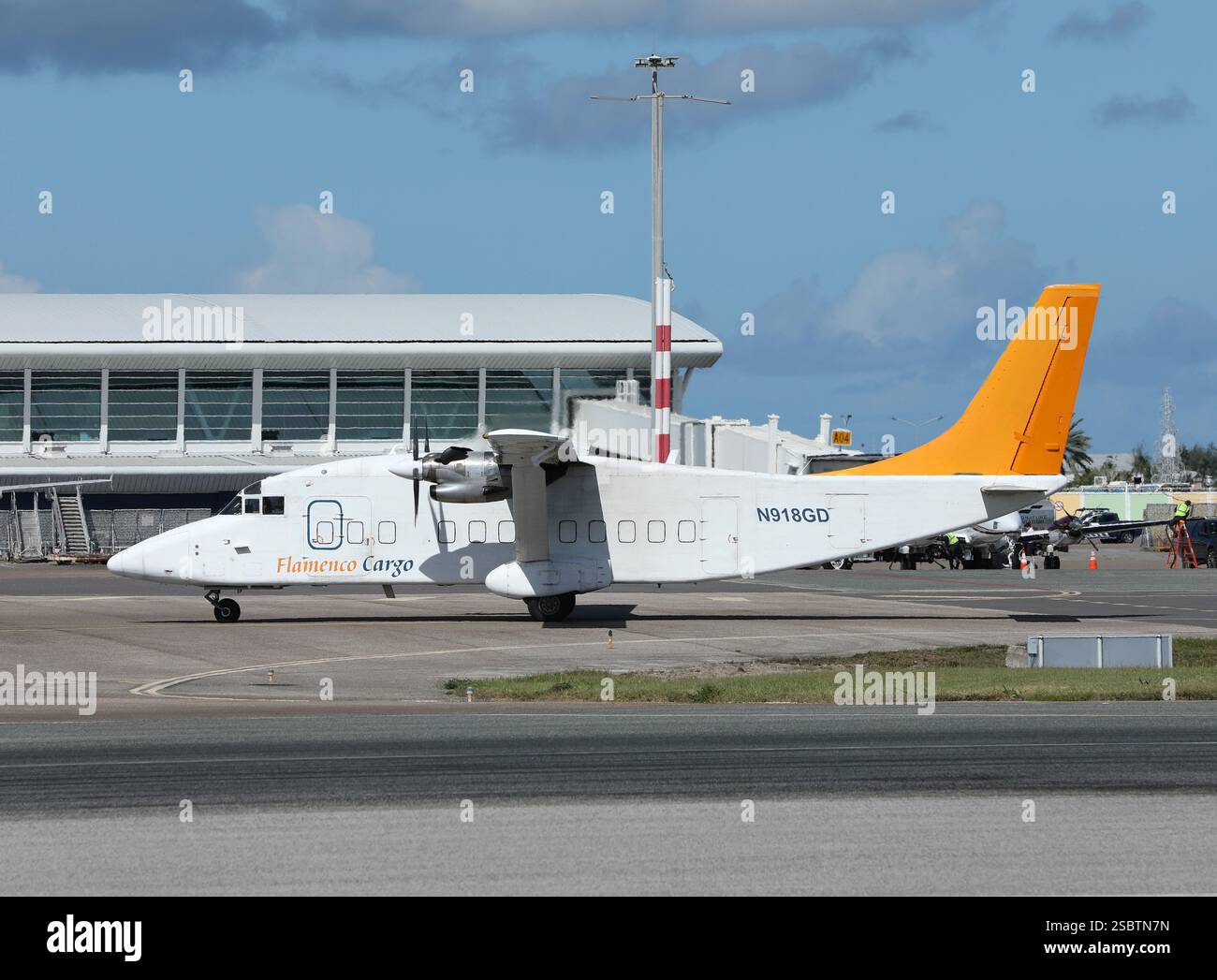 Aereo all'Aeroporto Internazionale Princess Juliana, Sint Maarten, Caraibi Foto Stock