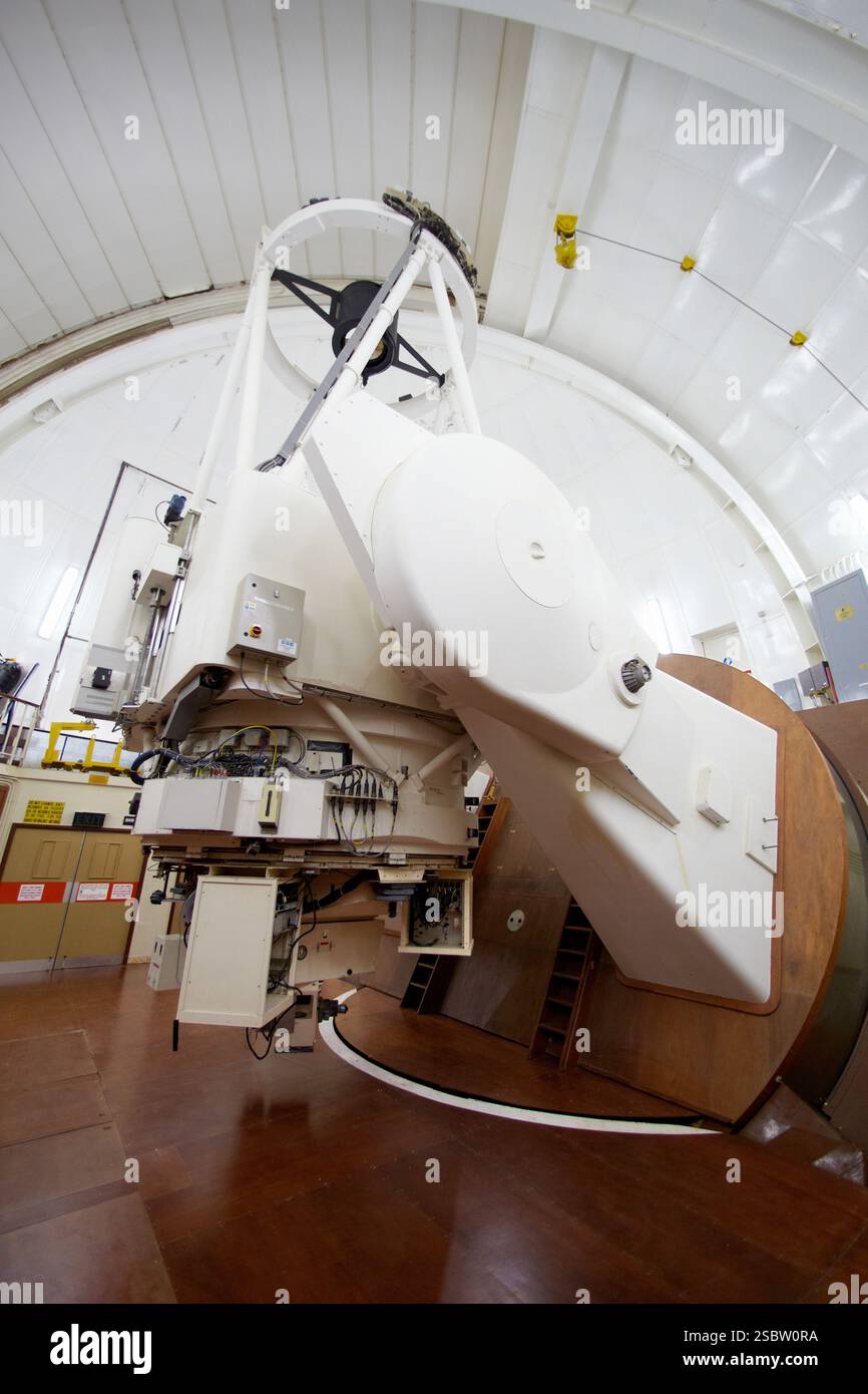 L'Isaac Newton Telescope INT, Roque de los Muchachos Observatory, la Palma, Isole Canarie, Spagna il Isaac Newton Telescope ha una prima di 2 5 metri Foto Stock