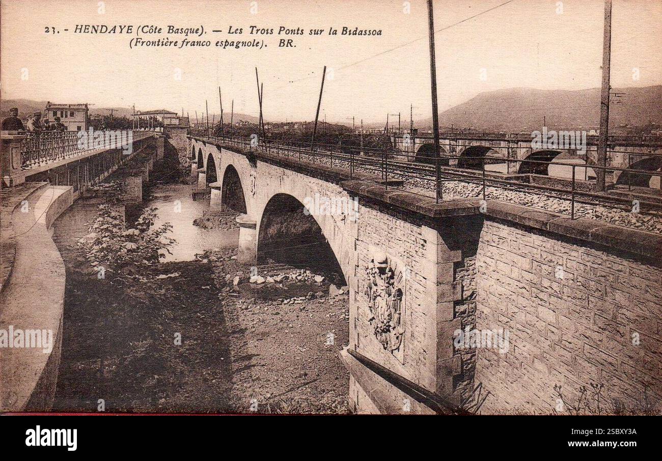 Hendaye - les trois Ponts (Bloc Frères). Foto Stock
