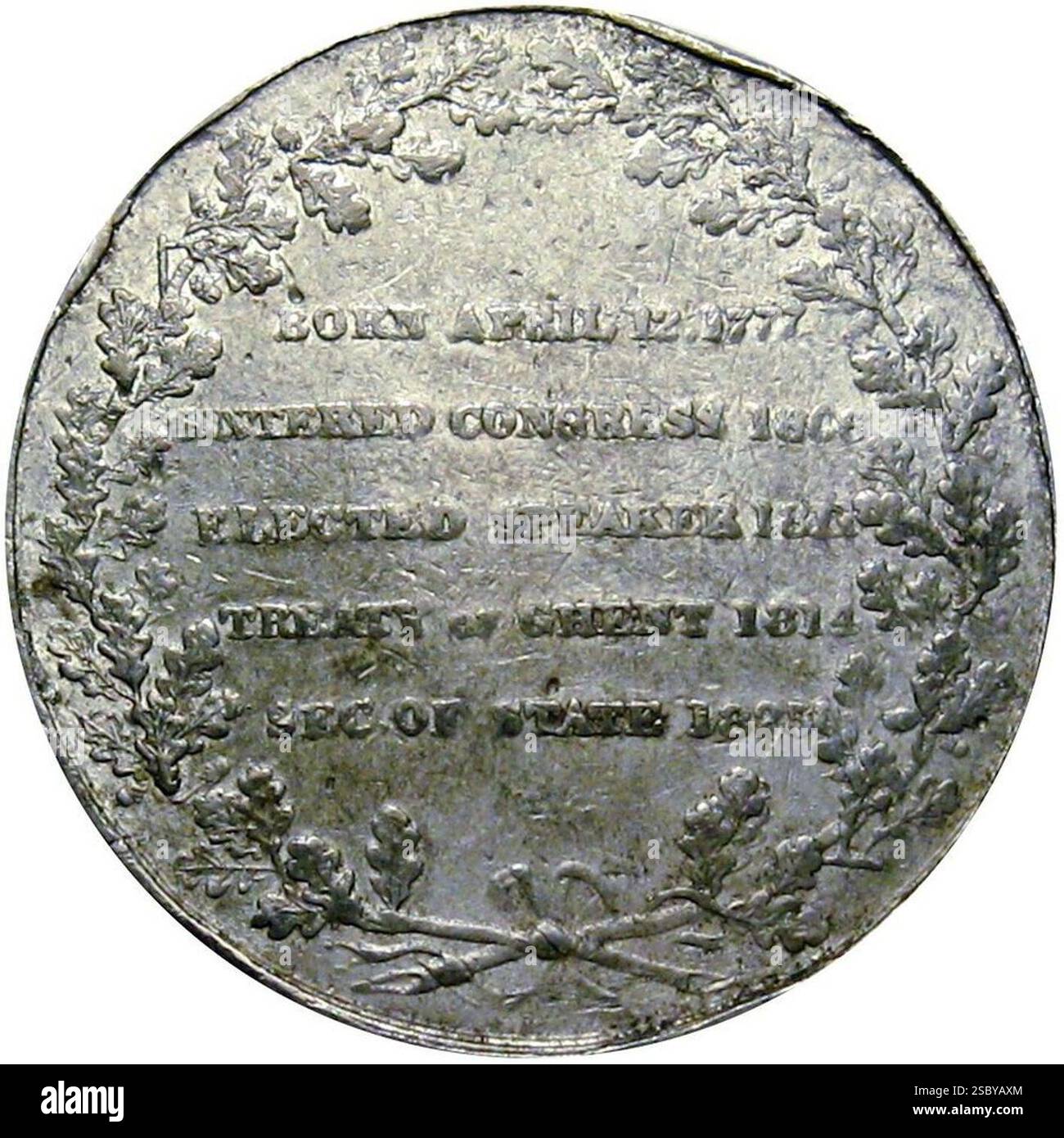 Henry Clay 42mm Political Campaign Token molto raro (1832) Stevehayden 01. Foto Stock