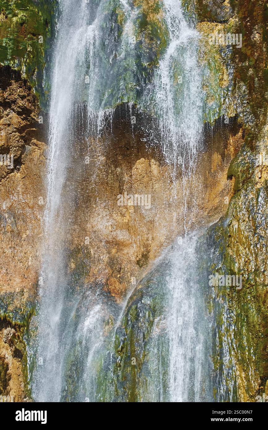 Cascate nel Parco Nazionale dei Laghi di Plitvice, Croazia Plitvice, Croazia, Europa Foto Stock
